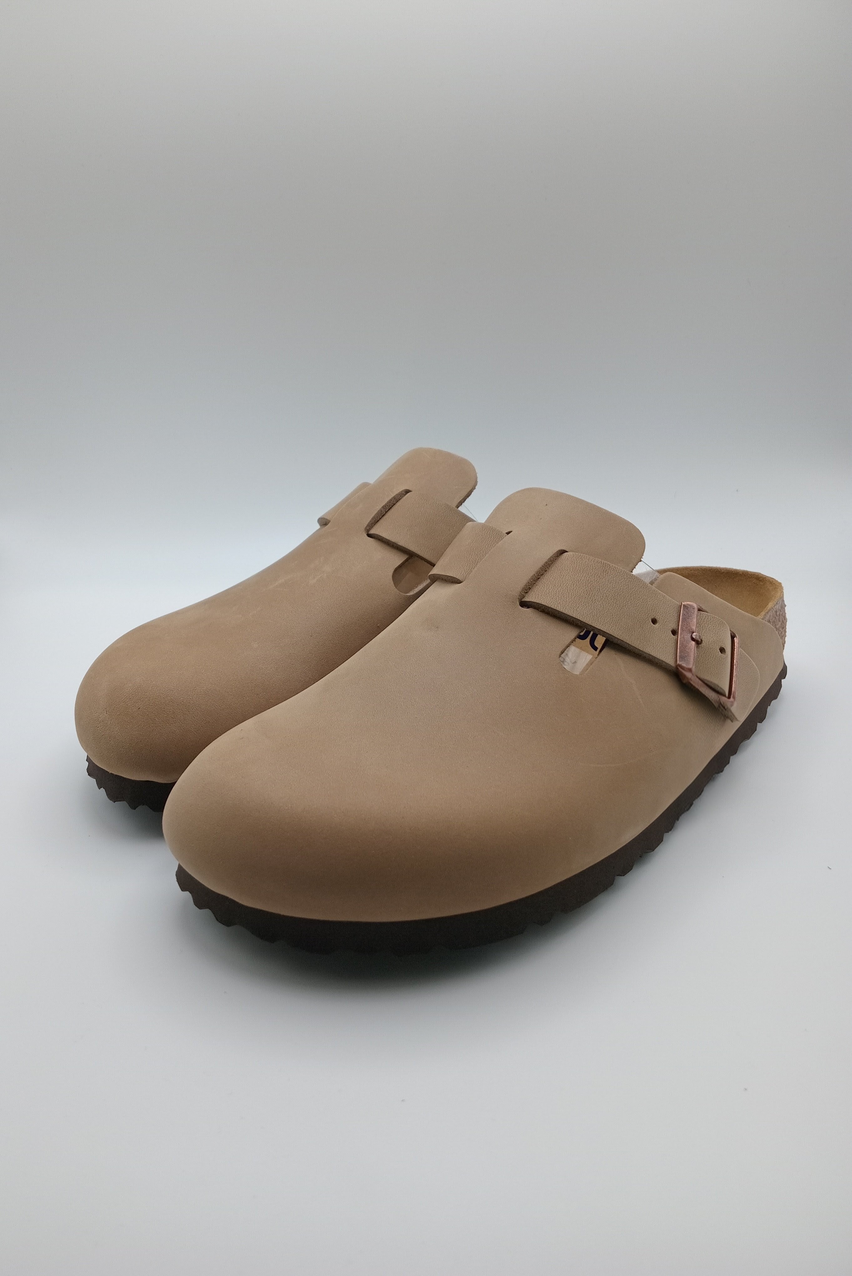 SOCAS BOSTON BS BIRKENSTOCK TABACCO BROWN FIVELA COBRE COURO CASTANHO CLARO