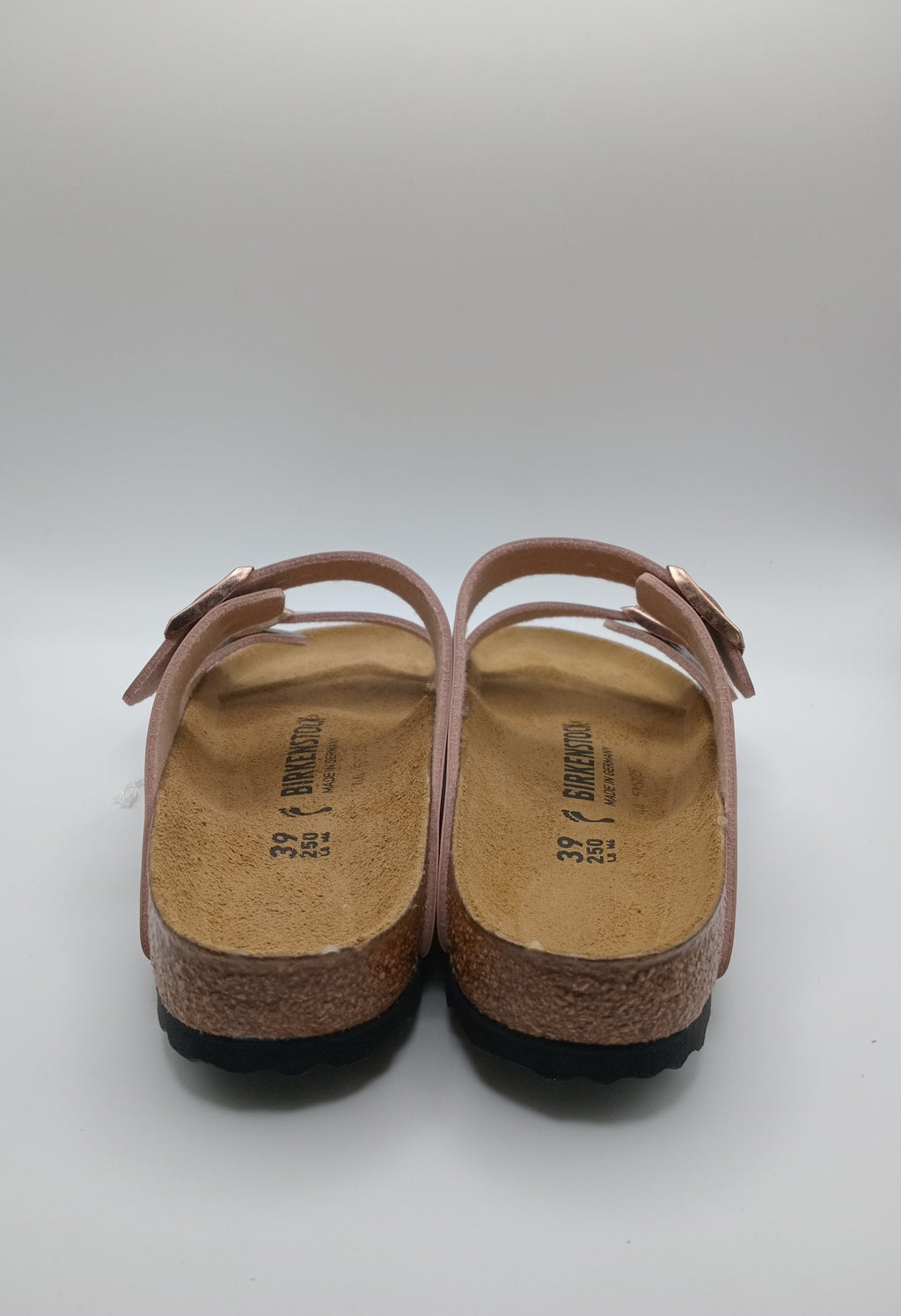 SANDÁLIA ARIZONA BS BIRKENSTOCK COPPER FIVELA NUDE COURO ROSE ACETINADO