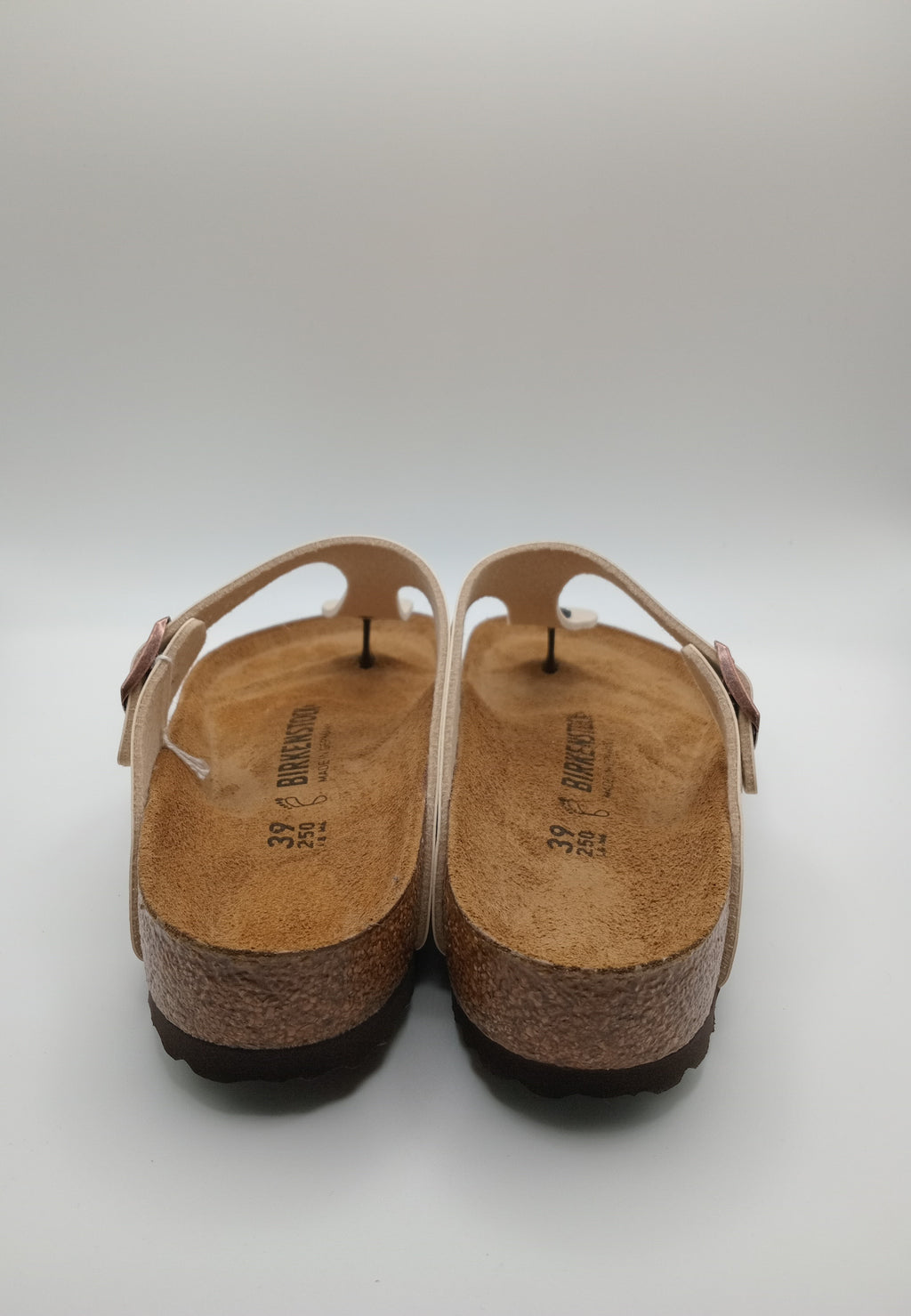 SANDÁLIA GIZEH BS BIRKENSTOCK GRACEFUL PEARL WHITE FIVELA COBRE COURO BRANCO PEROLADO