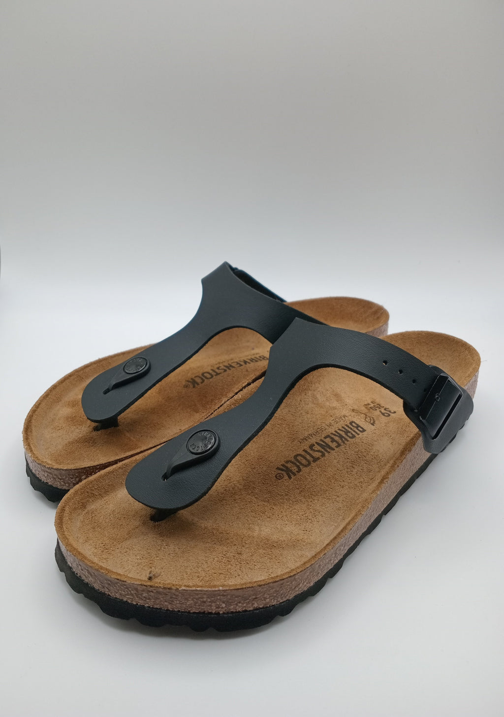 SANDÁLIA GIZEH BS BIRKENSTOCK BLACK FIVELA PRETA COURO PRETO