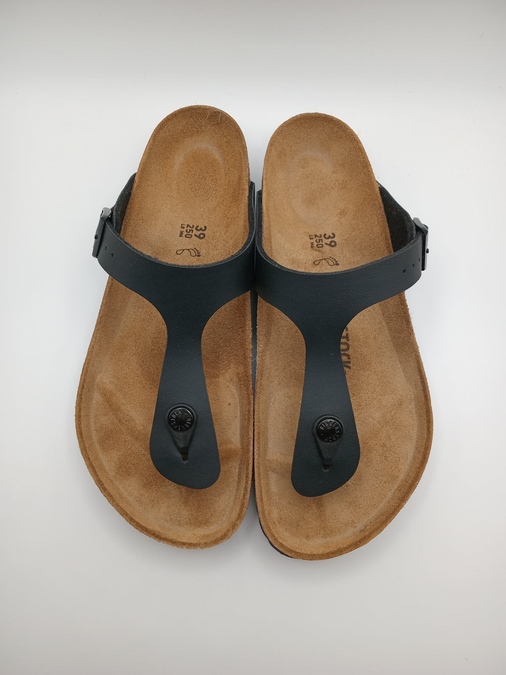 SANDÁLIA GIZEH BS BIRKENSTOCK BLACK FIVELA PRETA COURO PRETO