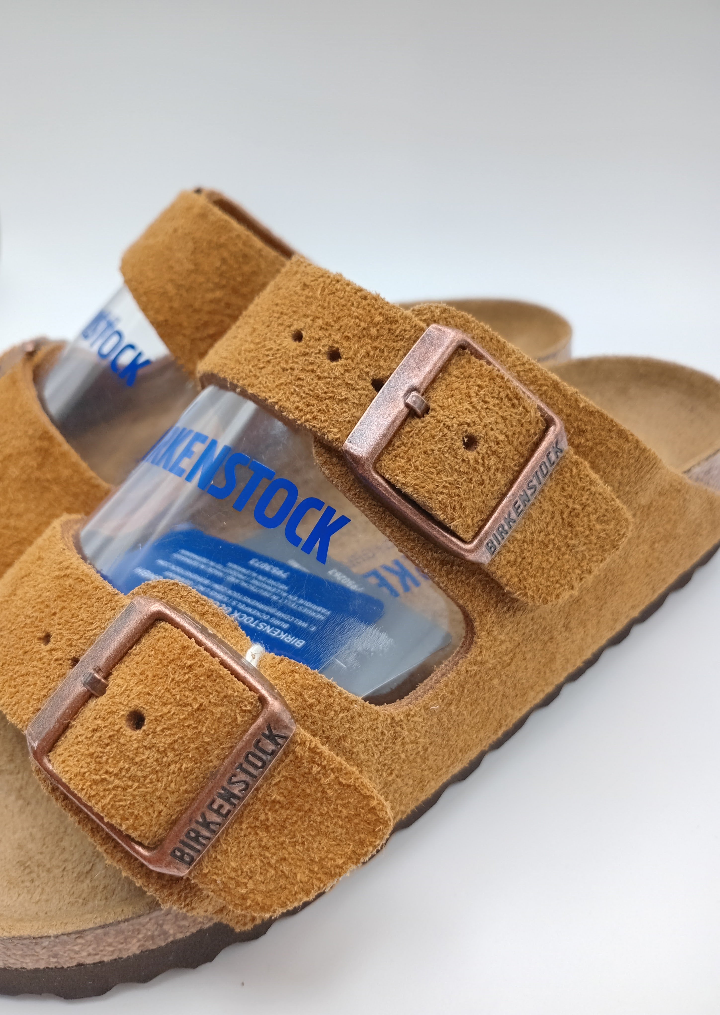 SANDÁLIA ARIZONA BS BIRKENSTOCK MINK FIVELA COBRE COURO CASTANHO