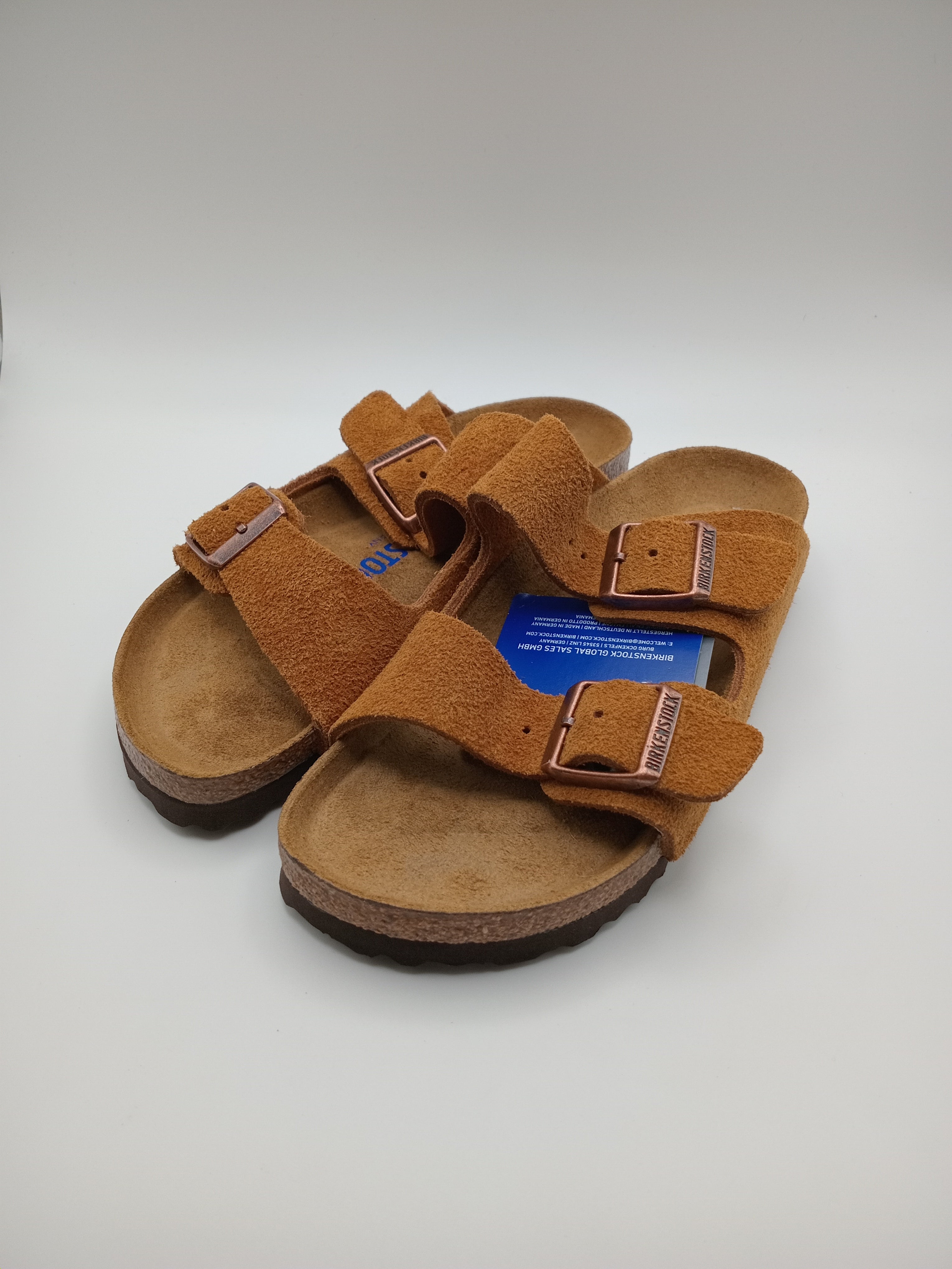 SANDÁLIA ARIZONA BS BIRKENSTOCK MINK FIVELA COBRE COURO CASTANHO
