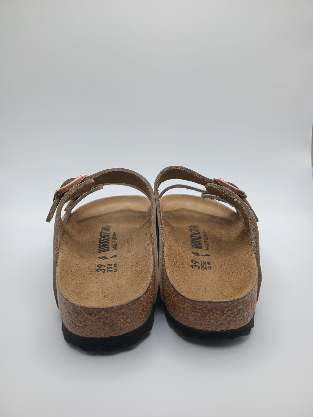 SANDÁLIA ARIZONA BS BIRKENSTOCK BEIGE FIVELA COBRE COURO BEGE