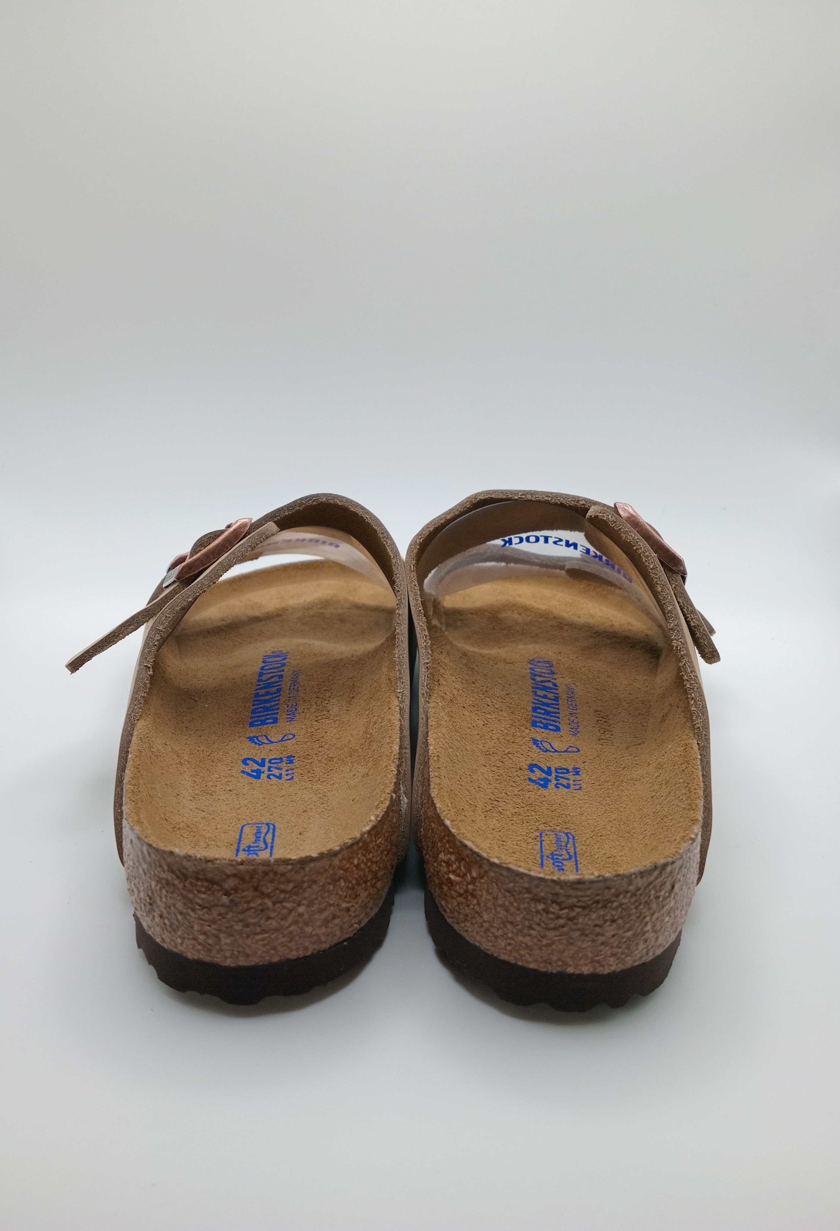 Sandálias Birkenstock Arizona Tabacco Brown de Camurça; Chinelos de Cortiça Ergonómicos com Fivelas de Cobre Ajustáveis para Mulher e Homem