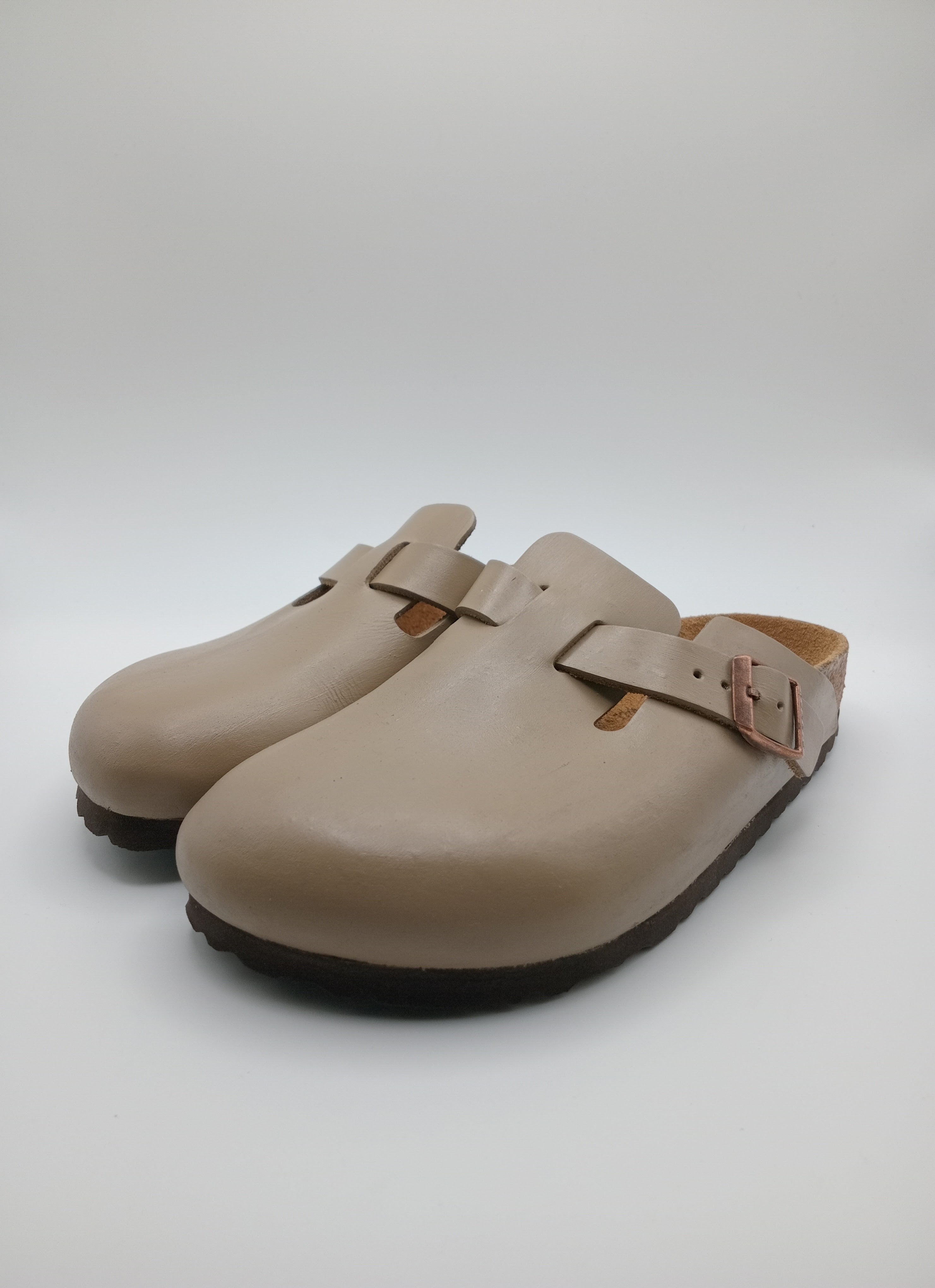 SOCAS BOSTON BS BIRKENSTOCK BEIGE FIVELA COBRE COURO BEGE