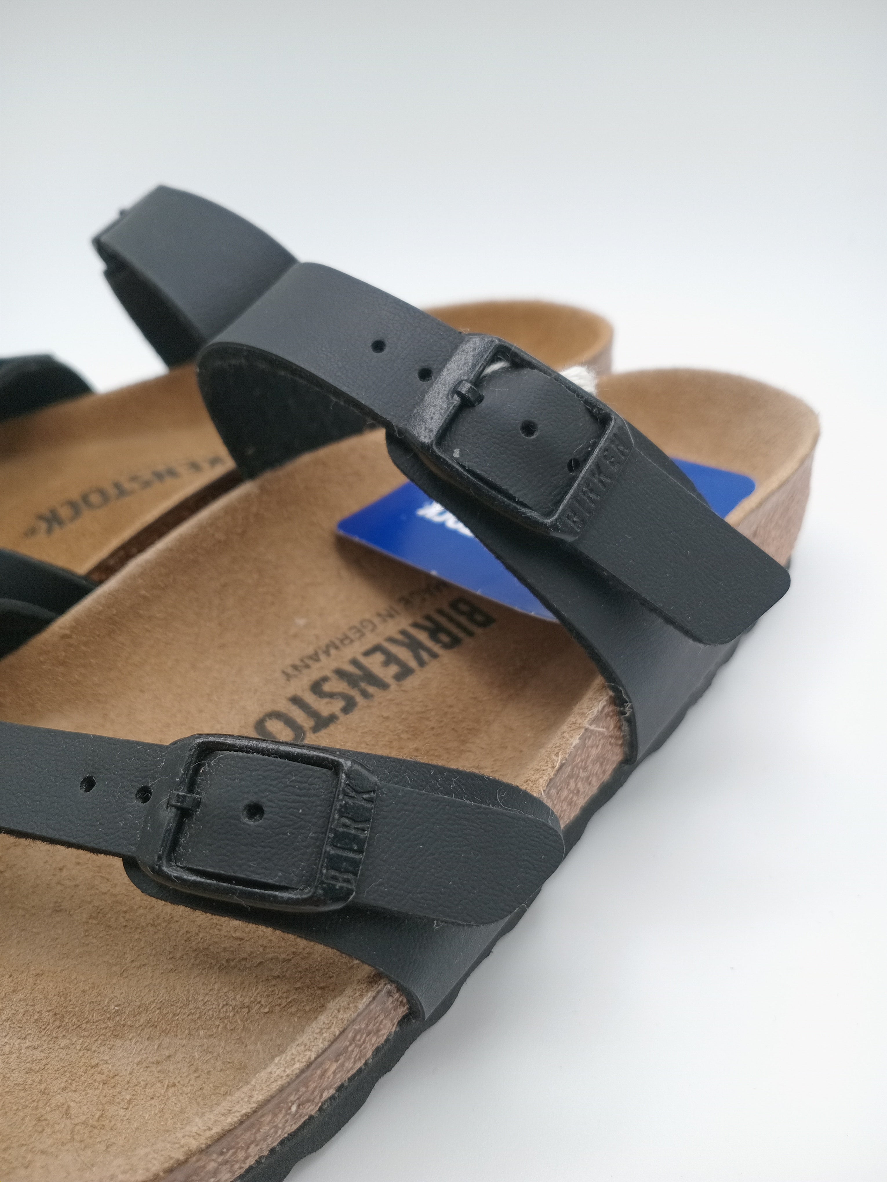 SANDÁLIA MAYARI BIRKENSTOCK BLACK FIVELA PRETA COURO PRETO