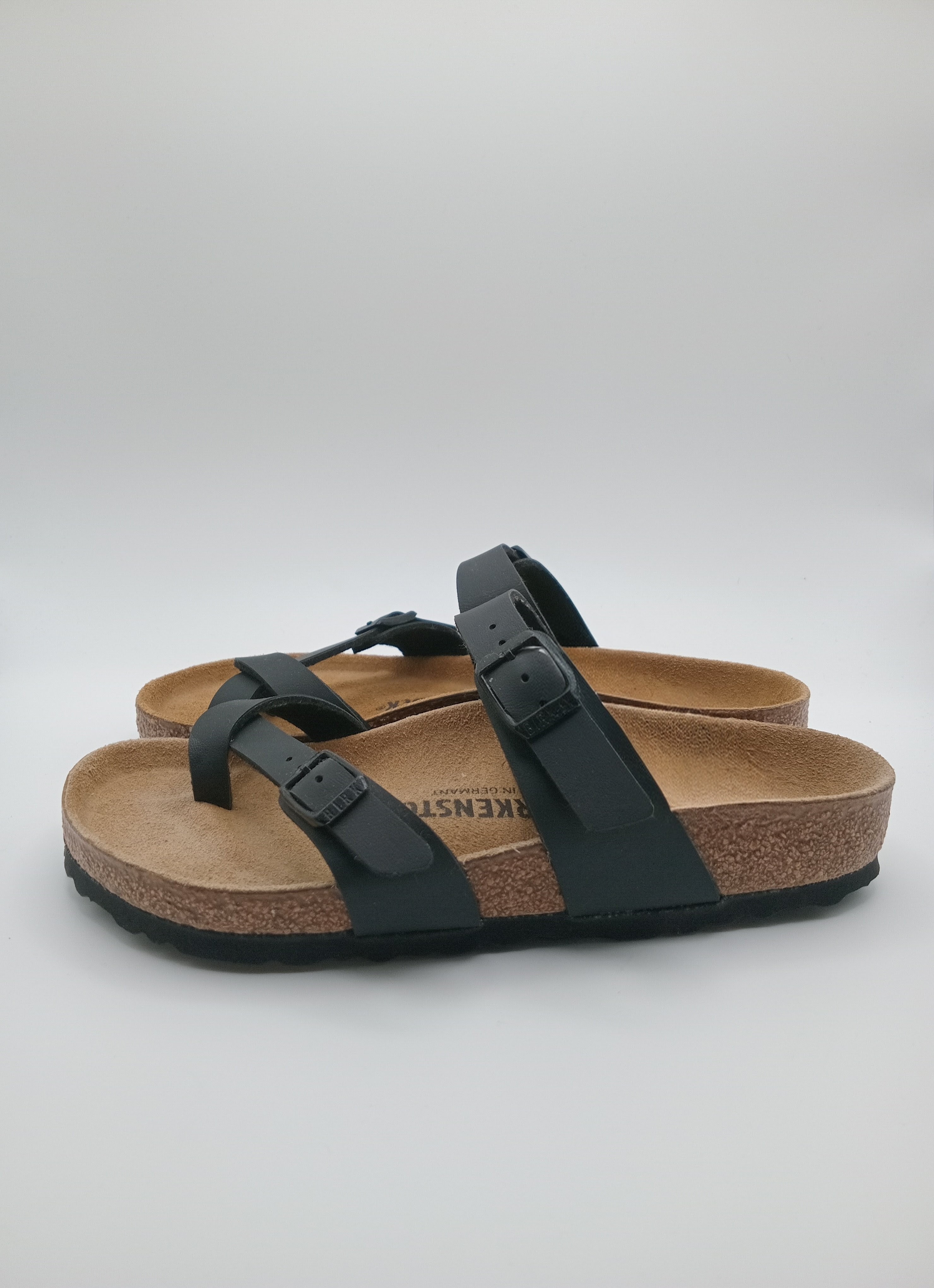 SANDÁLIA MAYARI BIRKENSTOCK BLACK FIVELA PRETA COURO PRETO