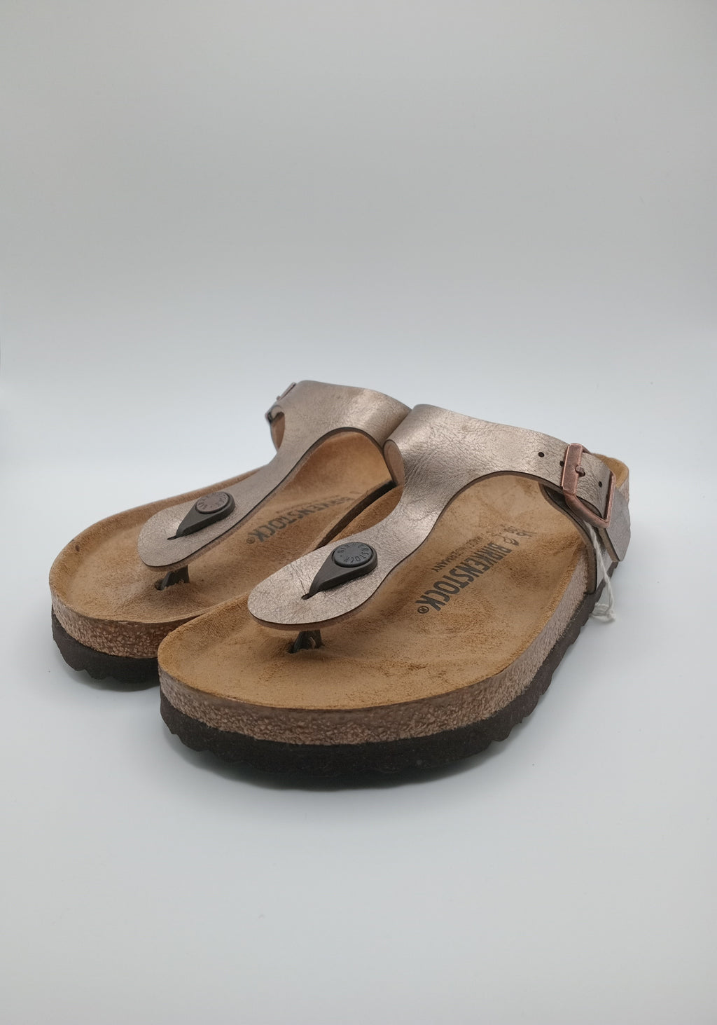 SANDÁLIA GIZEH BS BIRKENSTOCK GRACEFUL TAUPE FIVELA COBRE COURO BRONZE ACETINADO EFEITO COBRA