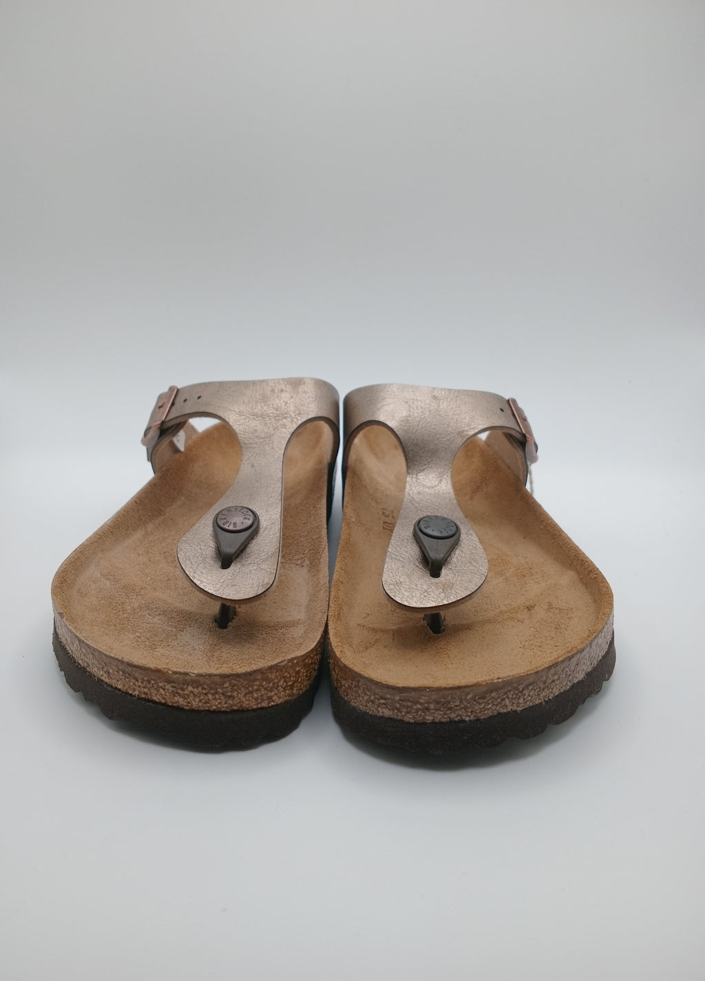 SANDÁLIA GIZEH BS BIRKENSTOCK GRACEFUL TAUPE FIVELA COBRE COURO BRONZE ACETINADO EFEITO COBRA