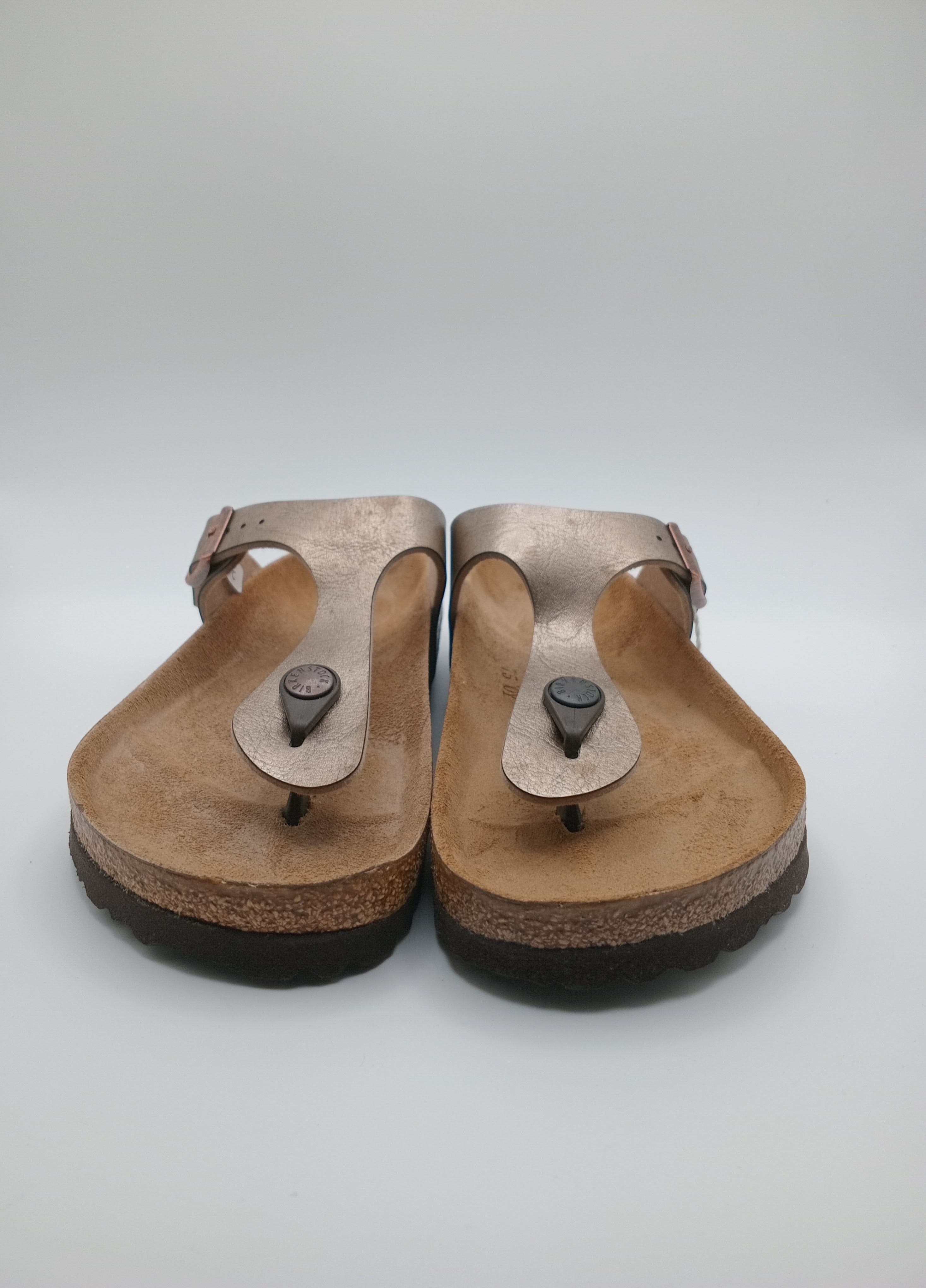 SANDÁLIA GIZEH BS BIRKENSTOCK GRACEFUL TAUPE FIVELA COBRE COURO BRONZE ACETINADO EFEITO COBRA