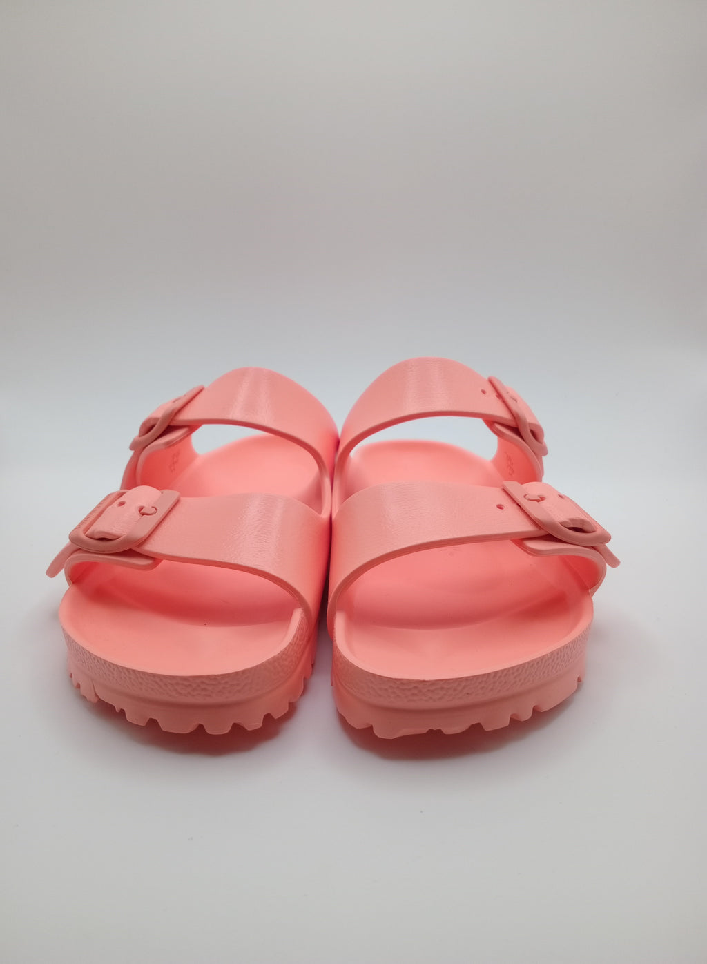 Sandálias Birkenstock Arizona EVA originais com fivelas ajustáveis, chinelos confortáveis de verão para homem e mulher, cor Coral Peach Rosa Rose Salmon, material ultraleve e resistente à água, calçado ideal para praia e lazer