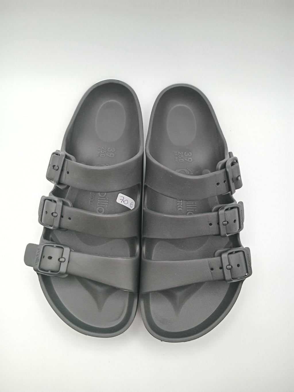 SANDÁLIA FLORIDA III EVA PAP FLEX PLATAFORM PAPILLIO BY BIRKENSTOCK  BLACK FIVELA PRETA PLÁSTICO PRETO 3 TIRAS