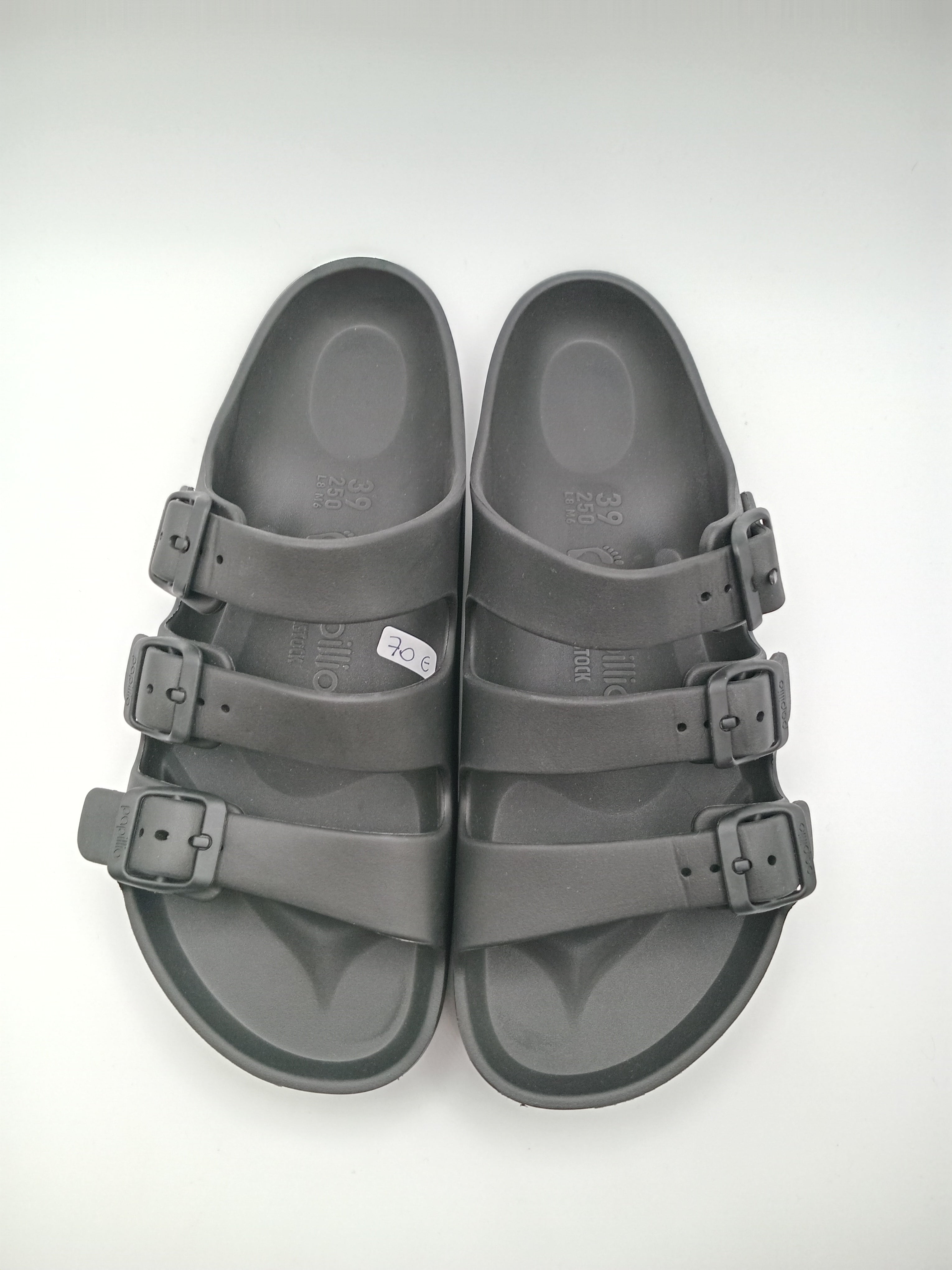 SANDÁLIA FLORIDA III EVA PAP FLEX PLATAFORM PAPILLIO BY BIRKENSTOCK  BLACK FIVELA PRETA PLÁSTICO PRETO 3 TIRAS