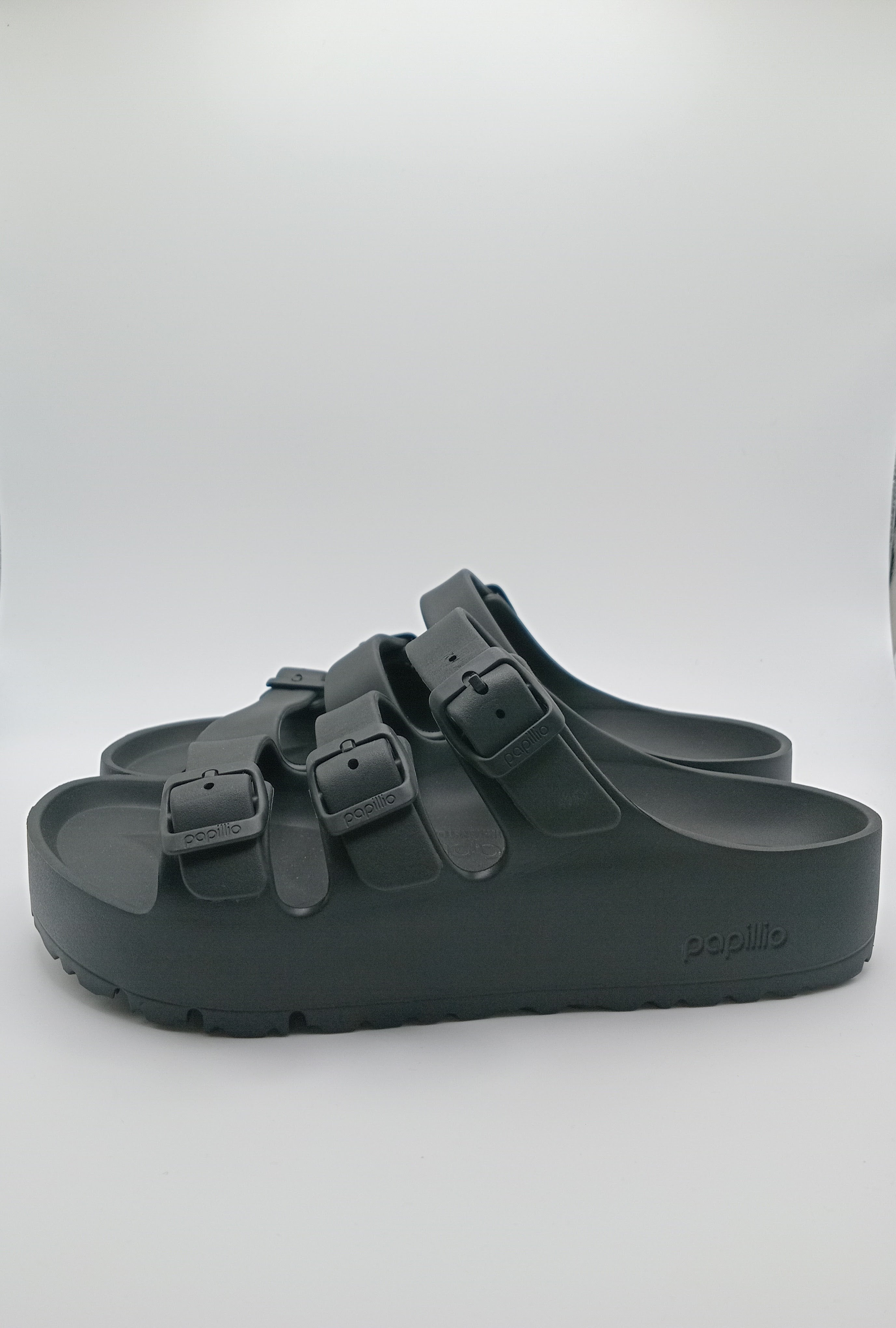SANDÁLIA FLORIDA III EVA PAP FLEX PLATAFORM PAPILLIO BY BIRKENSTOCK  BLACK FIVELA PRETA PLÁSTICO PRETO 3 TIRAS