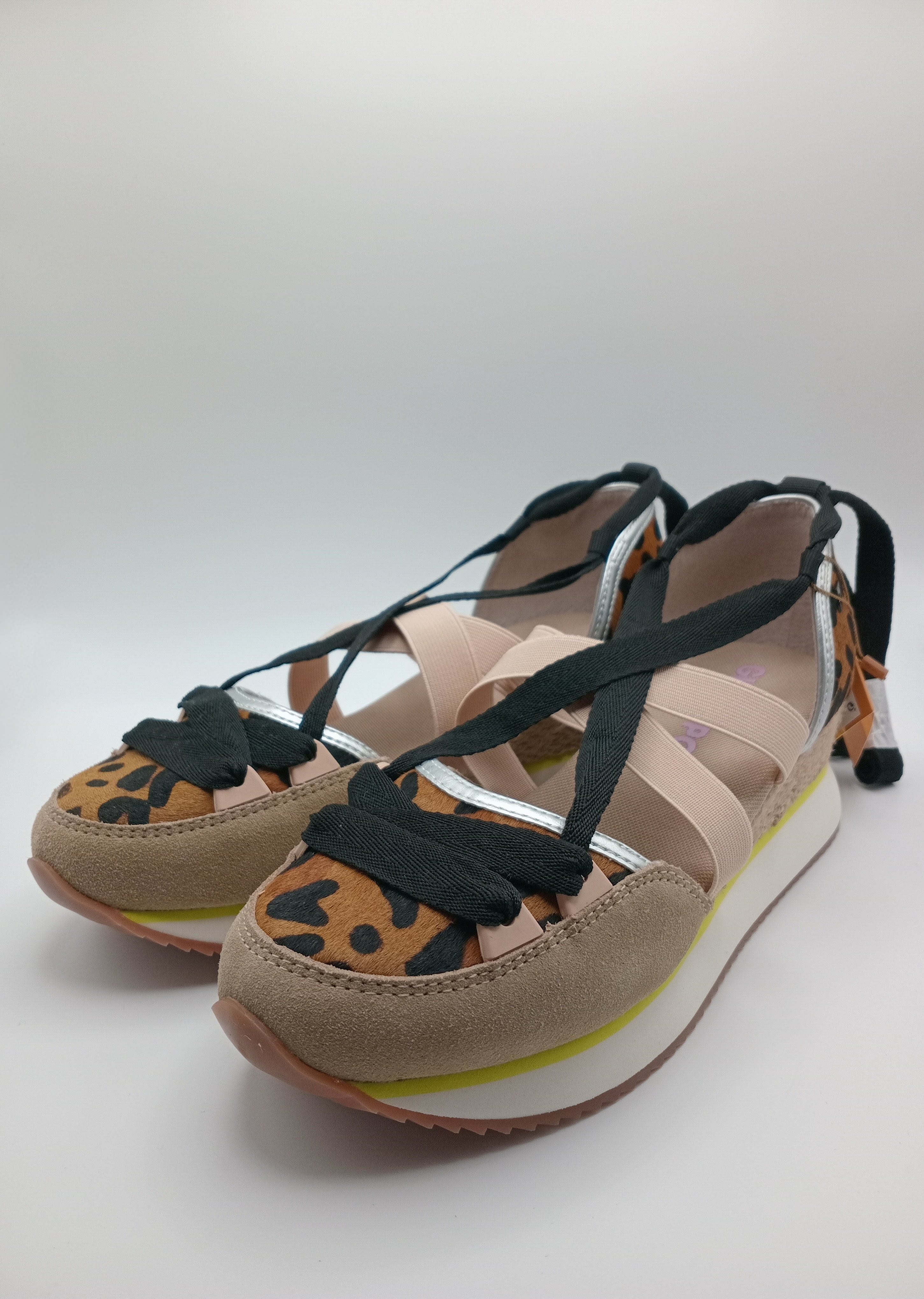 SALTO CUNHA GIOSEPPO LEOPARDO COURO ANIMAL PRINT AMARRAÇÃO