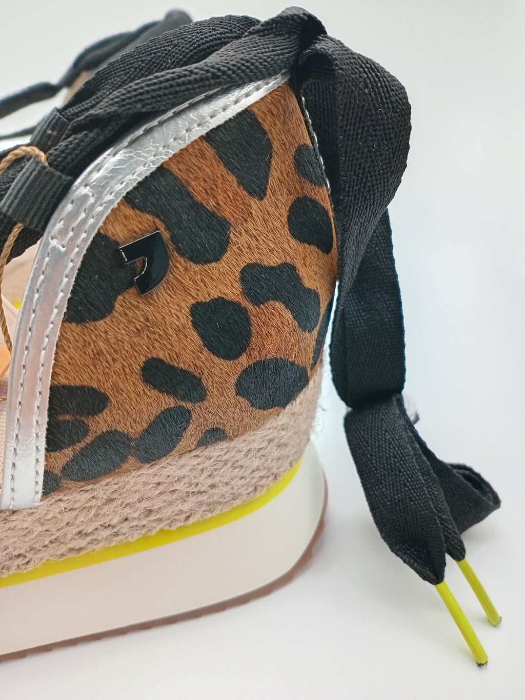 SALTO CUNHA GIOSEPPO LEOPARDO COURO ANIMAL PRINT AMARRAÇÃO