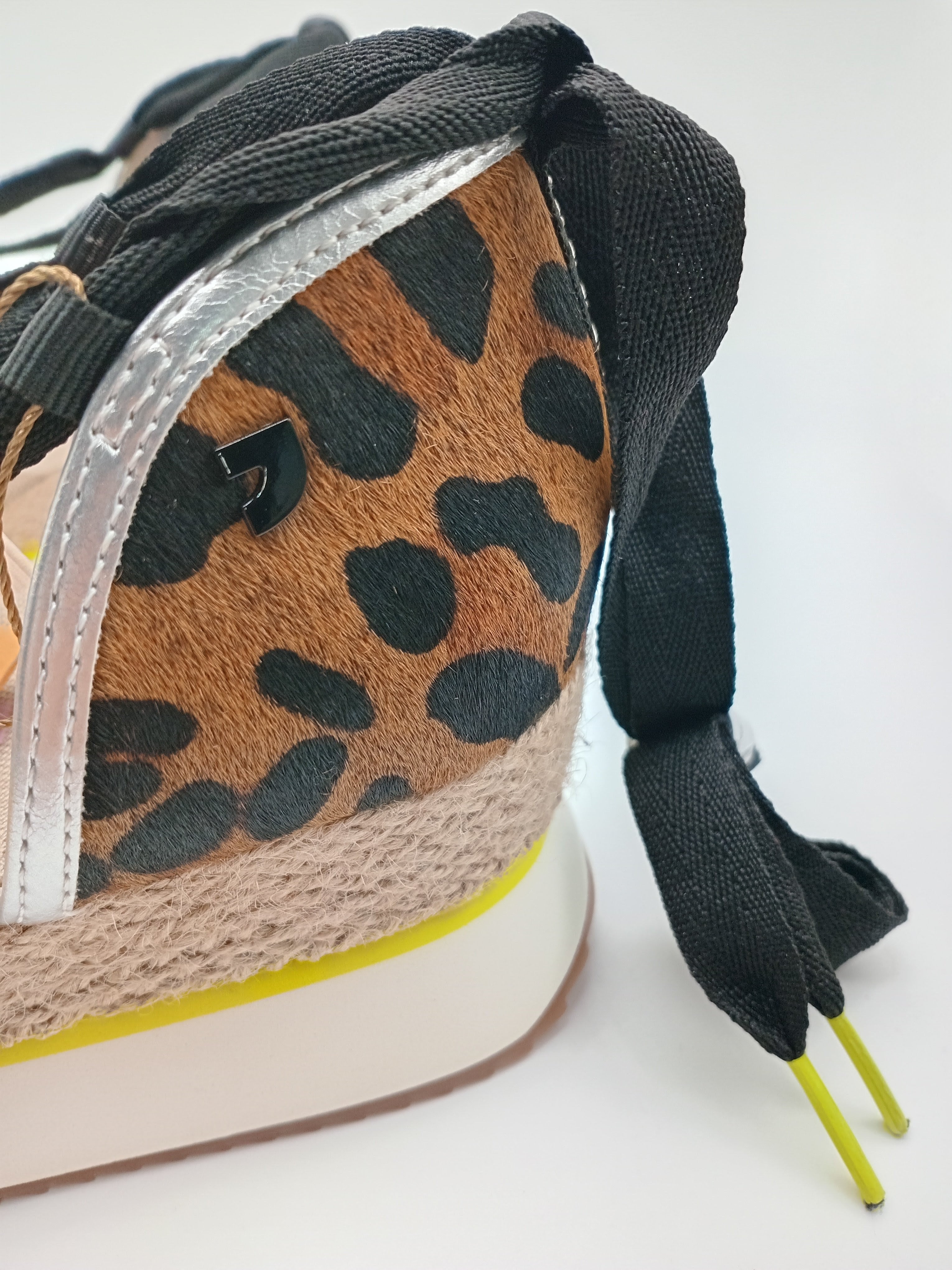 SALTO CUNHA GIOSEPPO LEOPARDO COURO ANIMAL PRINT AMARRAÇÃO