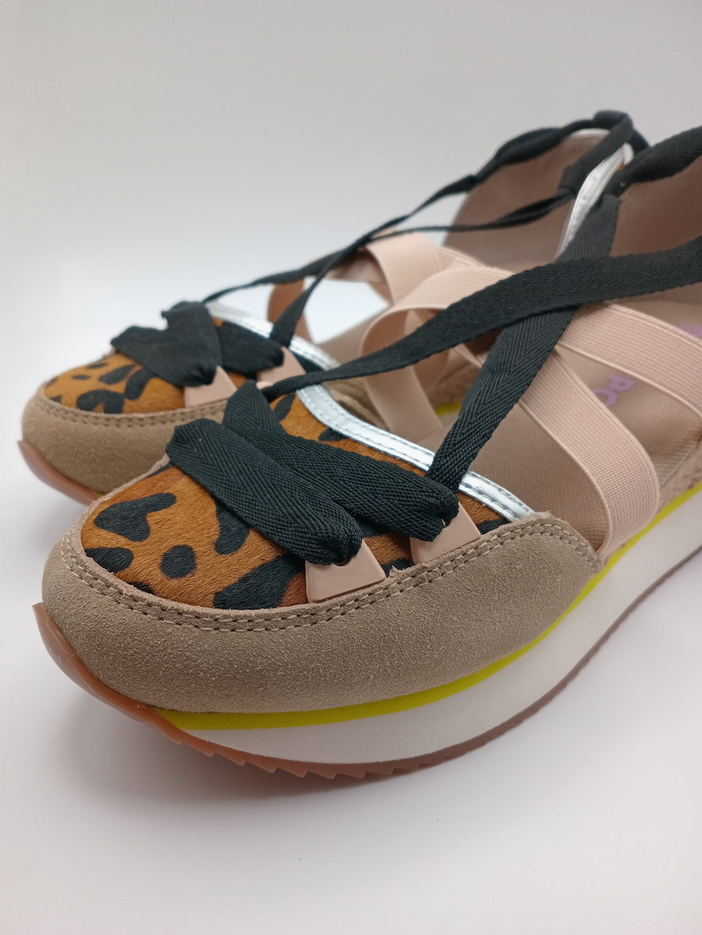 SALTO CUNHA GIOSEPPO LEOPARDO COURO ANIMAL PRINT AMARRAÇÃO