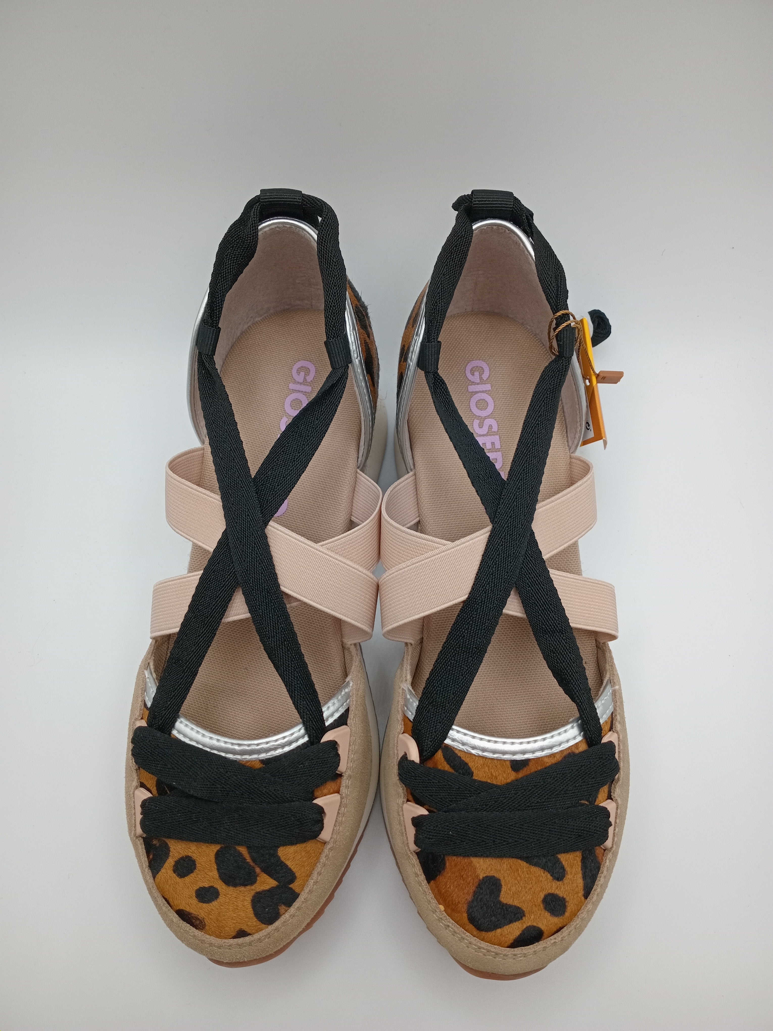 SALTO CUNHA GIOSEPPO LEOPARDO COURO ANIMAL PRINT AMARRAÇÃO