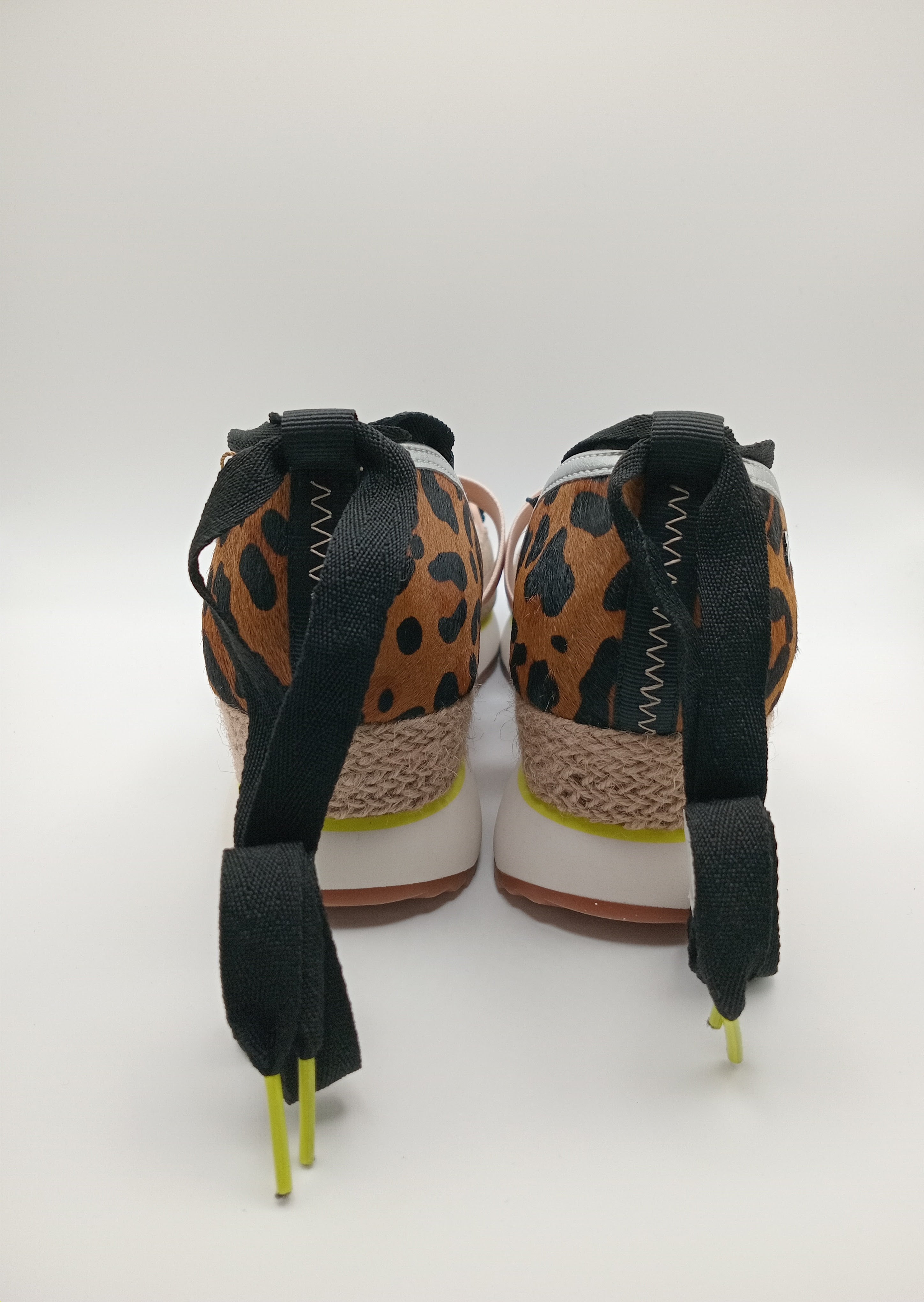 SALTO CUNHA GIOSEPPO LEOPARDO COURO ANIMAL PRINT AMARRAÇÃO