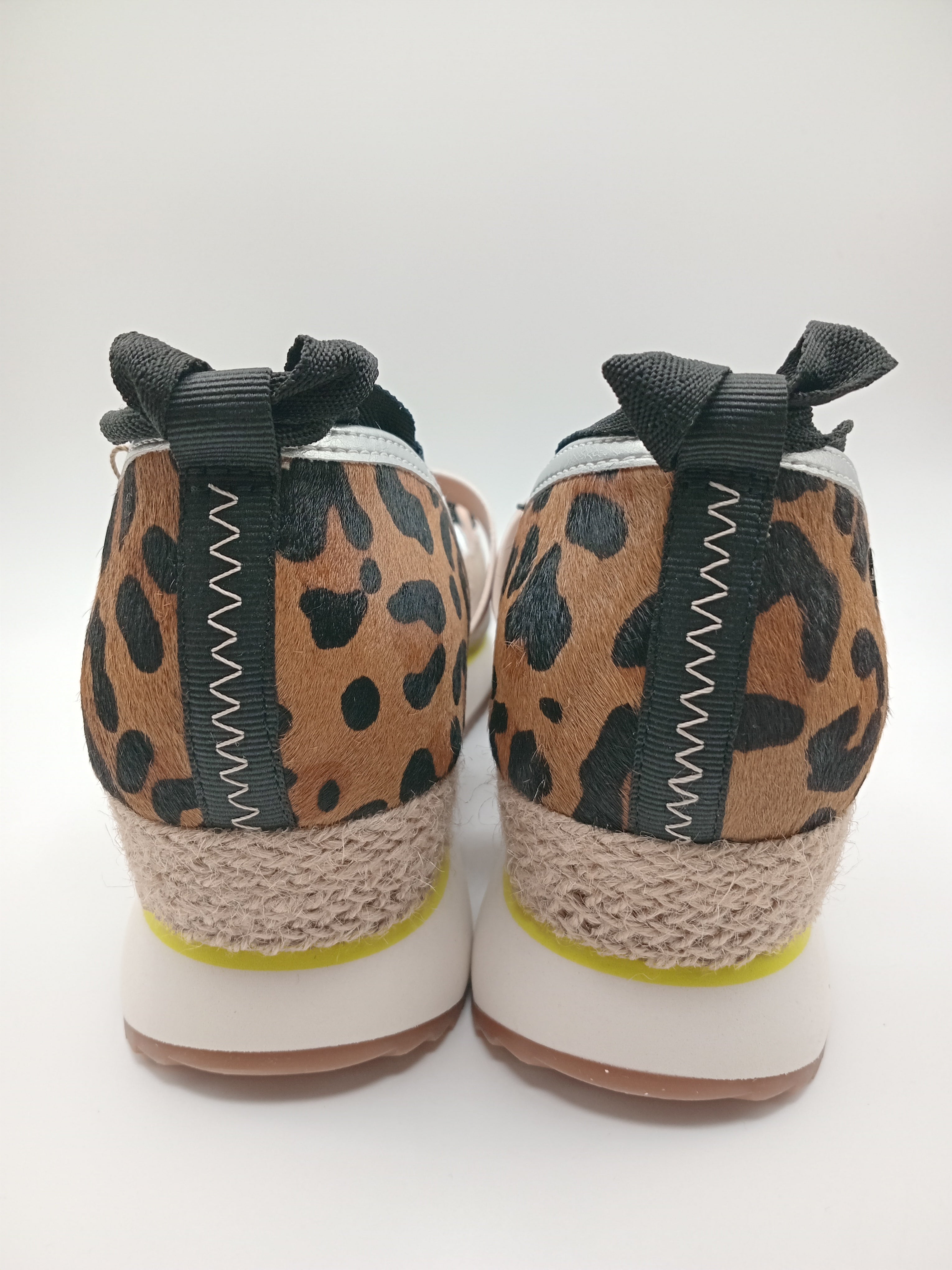 SALTO CUNHA GIOSEPPO LEOPARDO COURO ANIMAL PRINT AMARRAÇÃO