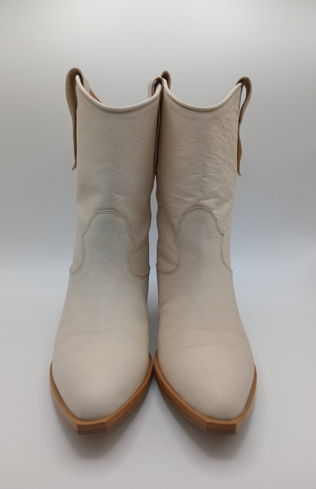 BOTA TEXANA BEAT SHOES BRANCA COURO LISO BICUDO