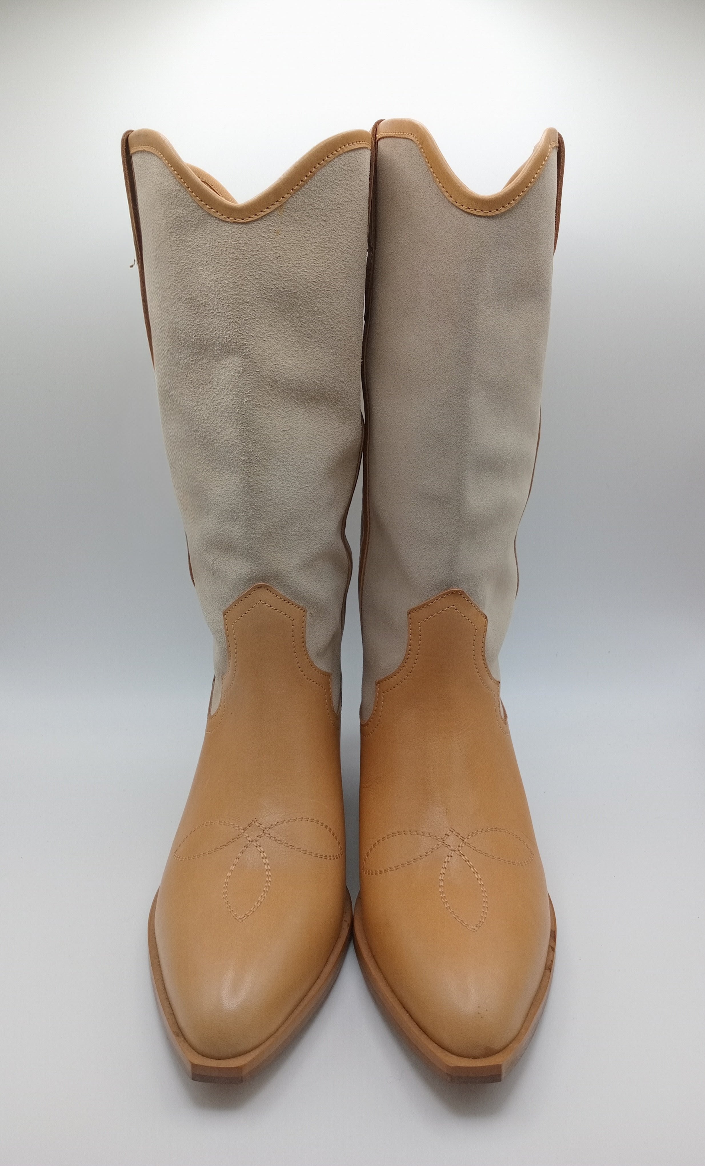 BOTA TEXANA BEAT SHOES BEGE COURO BICUDO