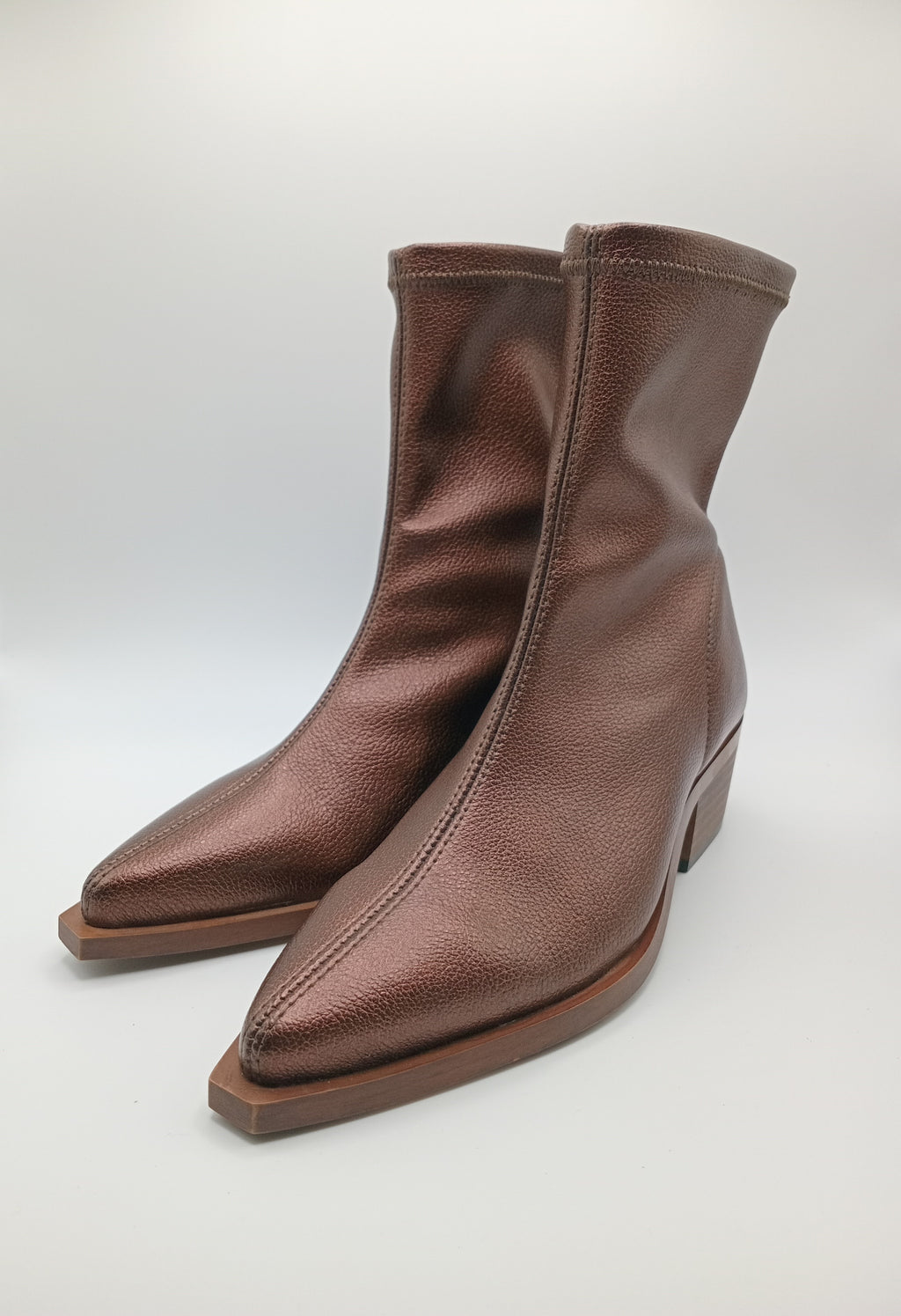 BOTA TEXANA MANUEL ALVES COBRE COURO LISO BICUDO