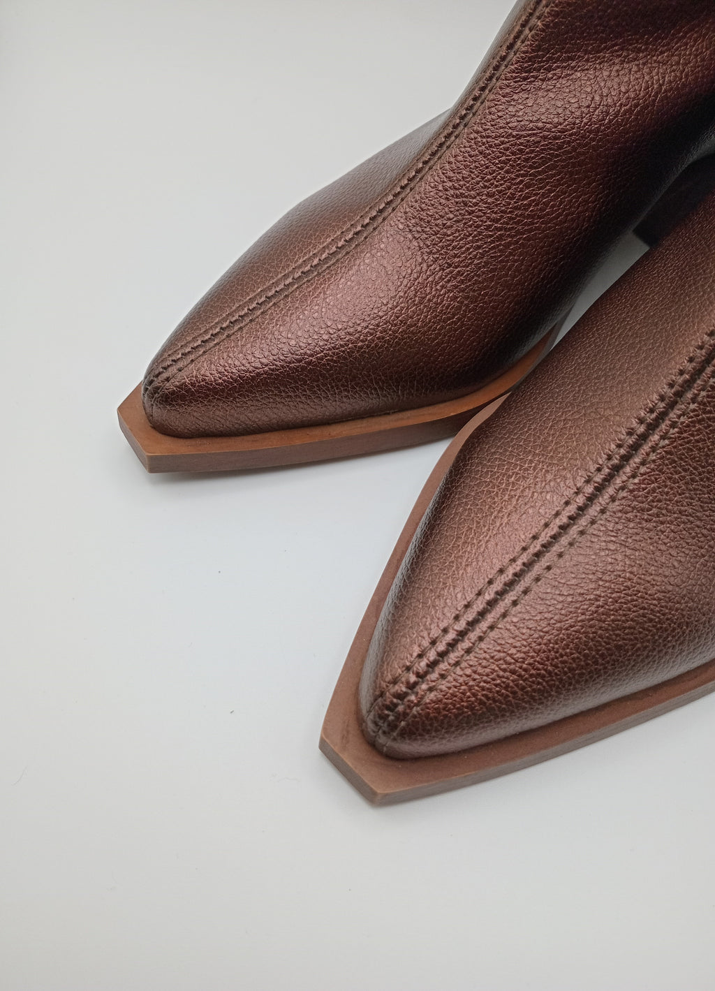 BOTA TEXANA MANUEL ALVES COBRE COURO LISO BICUDO