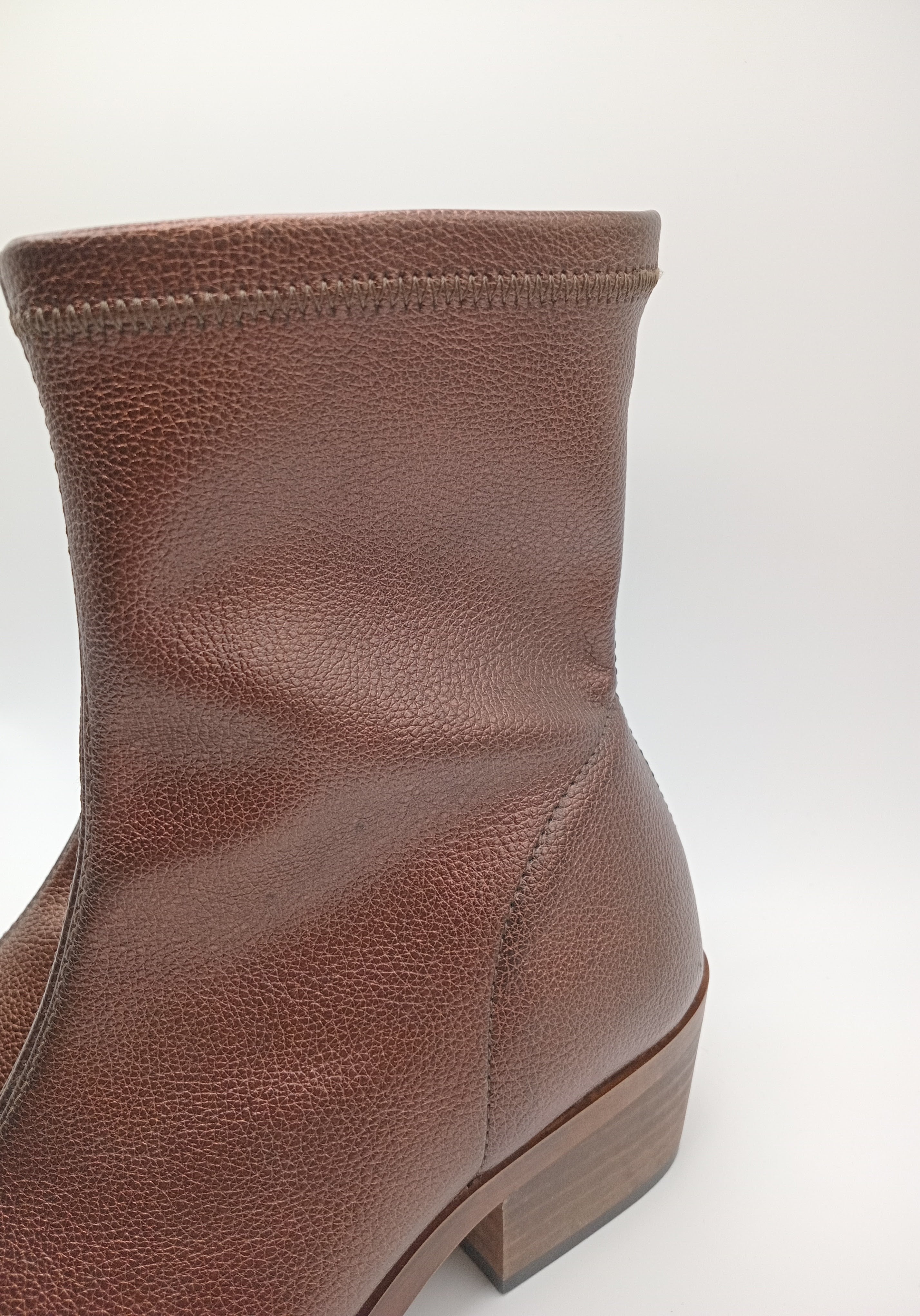 BOTA TEXANA MANUEL ALVES COBRE COURO LISO BICUDO