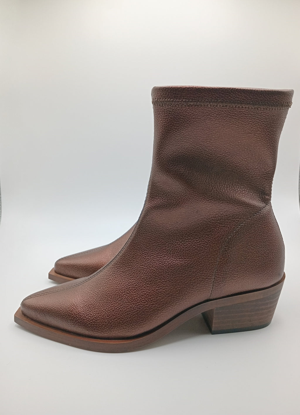 BOTA TEXANA MANUEL ALVES COBRE COURO LISO BICUDO