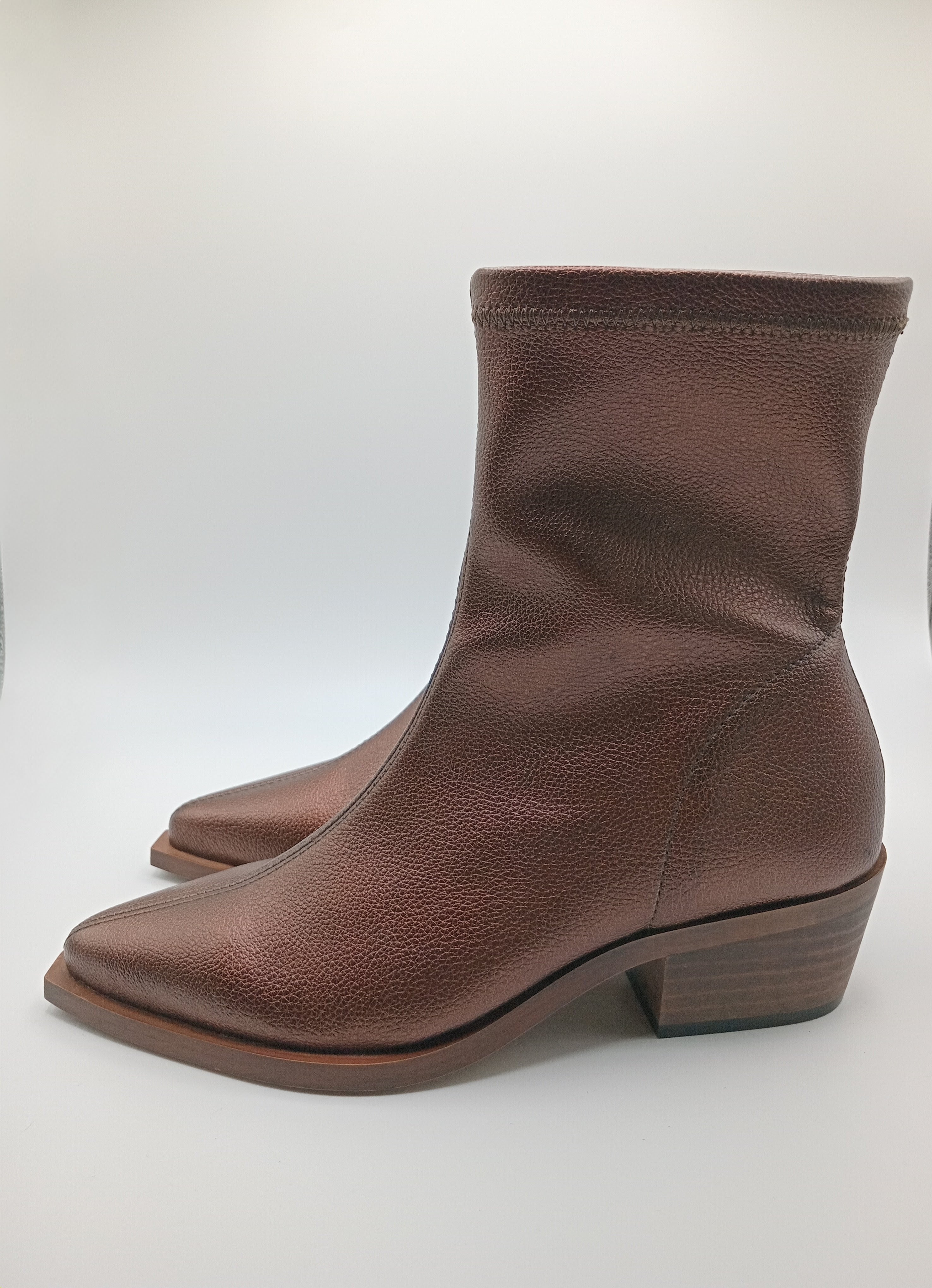BOTA TEXANA MANUEL ALVES COBRE COURO LISO BICUDO