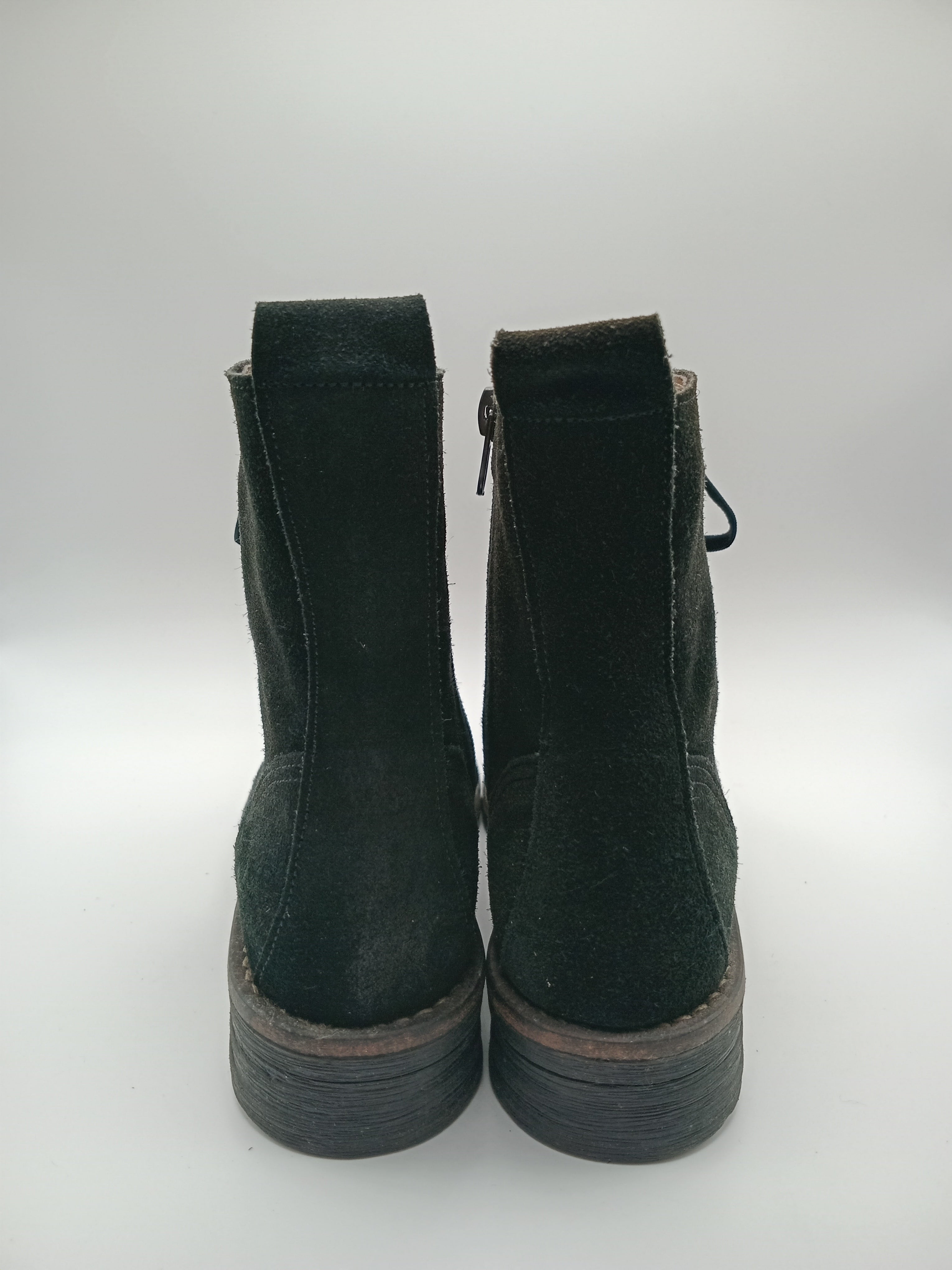 BOTA COTURNO MACADI PRETO COURO ATACADOR FITA ZIPER