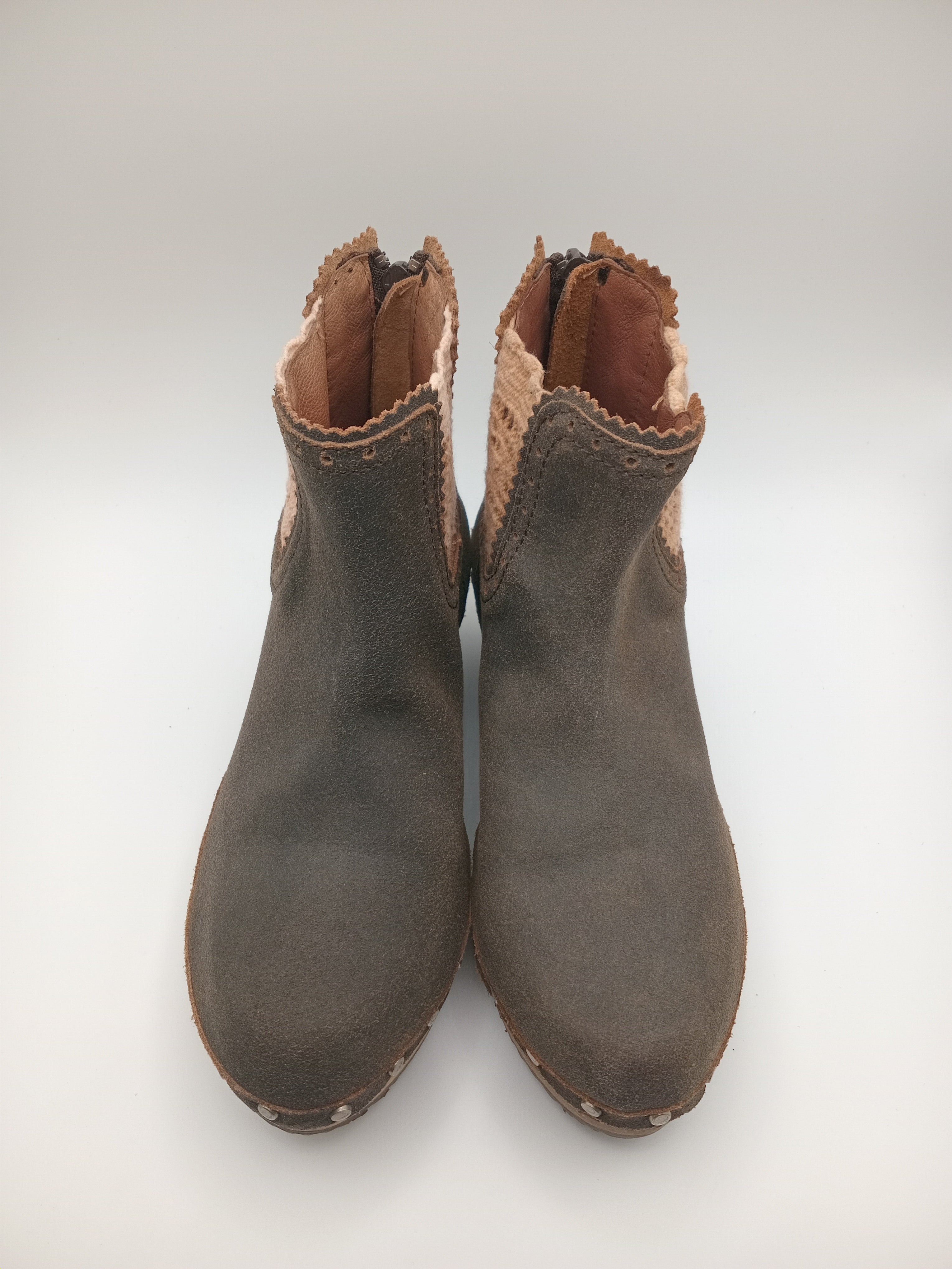 BOTA TEXANA XVZ CINZA COURO TAXA ZIPER BOTIM