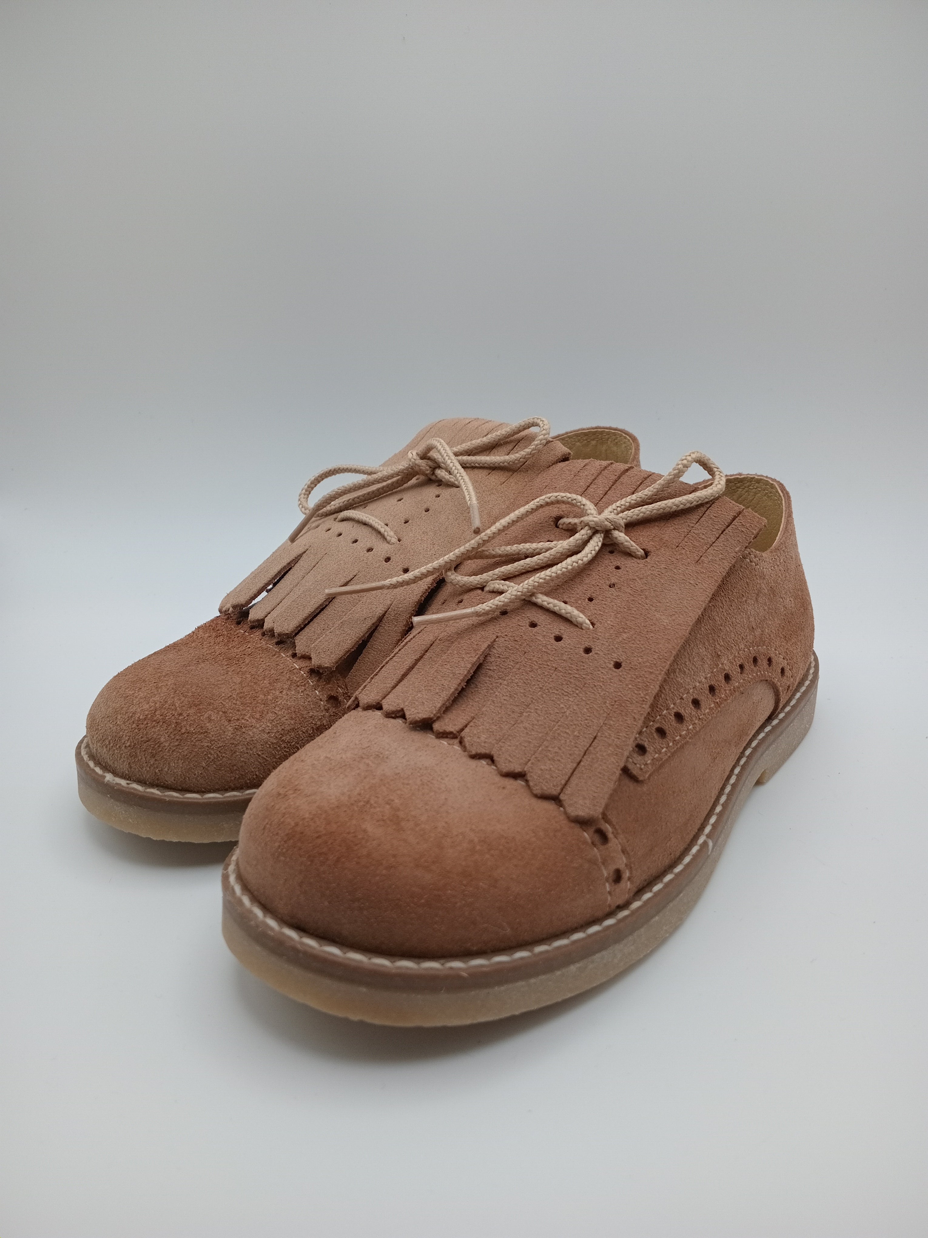 SAPATO INFANTIL POWER KIDS CASTANHO CLARO COURO FRANJA APLICAÇÃO REMOVÍVEL