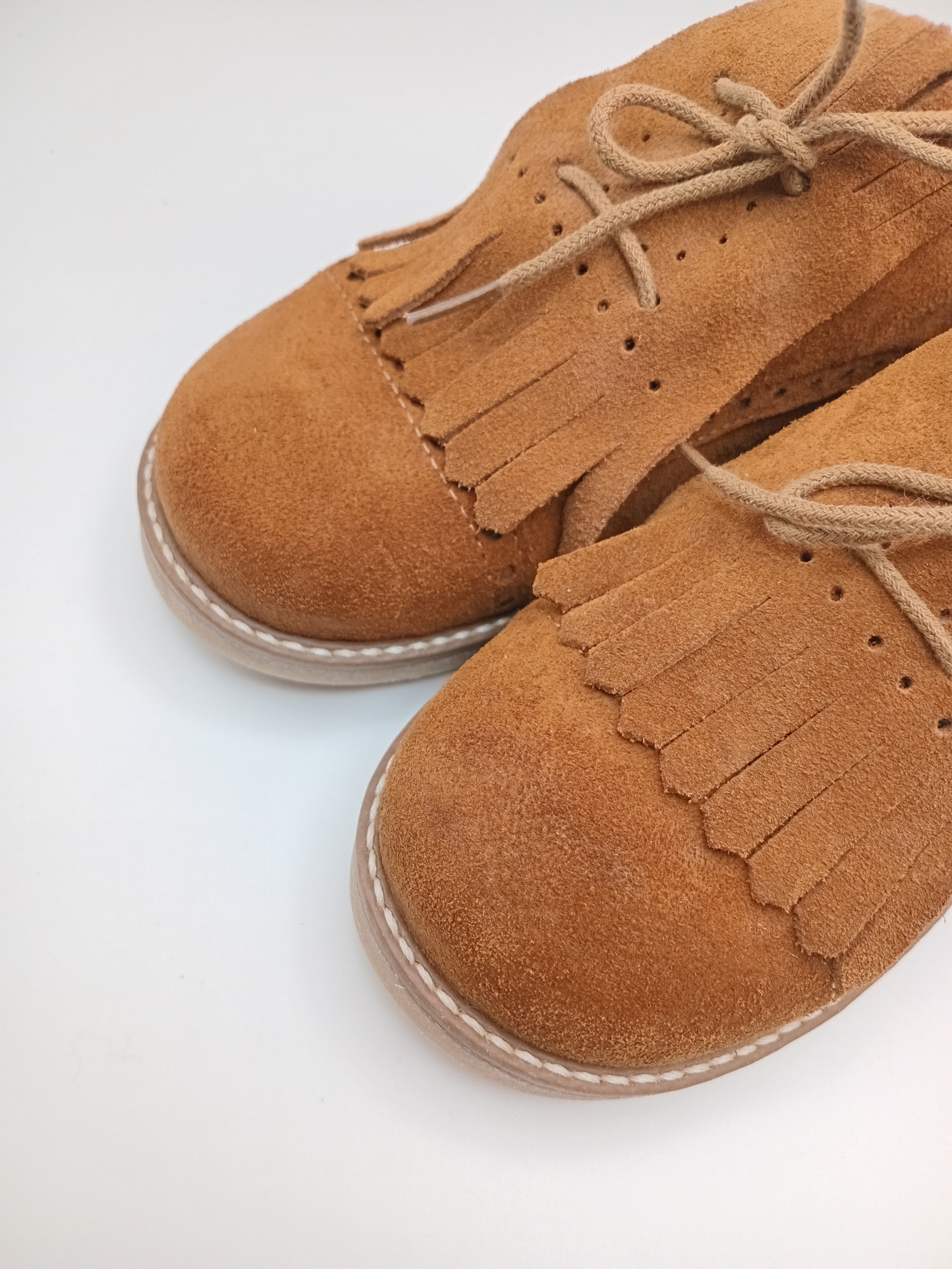 SAPATO INFANTIL POWER KIDS CASTANHO COURO FRANJA APLICAÇÃO REMOVÍVEL