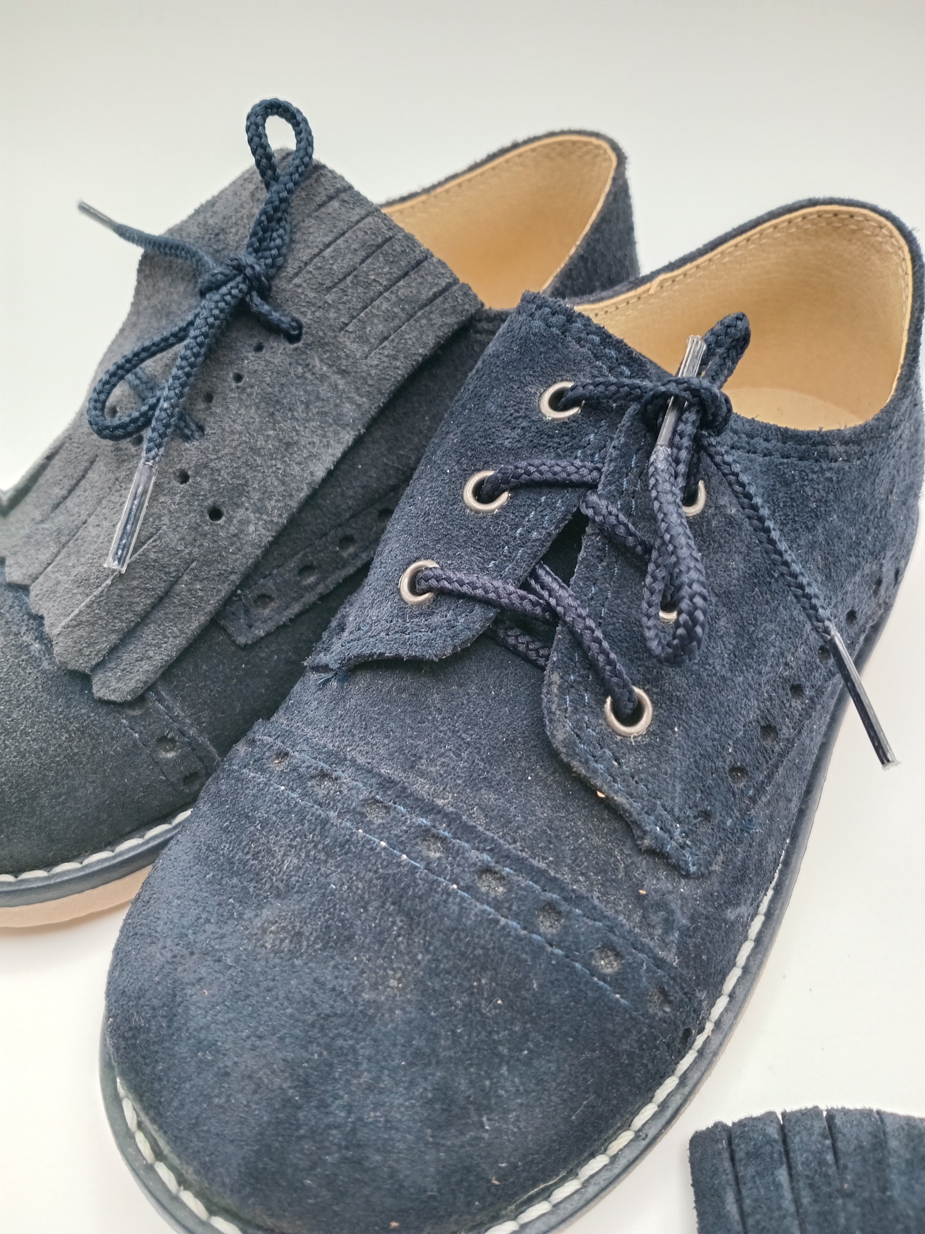 SAPATO INFANTIL POWER KIDS AZUL MARINHO COURO FRANJA APLICAÇÃO REMOVÍVEL