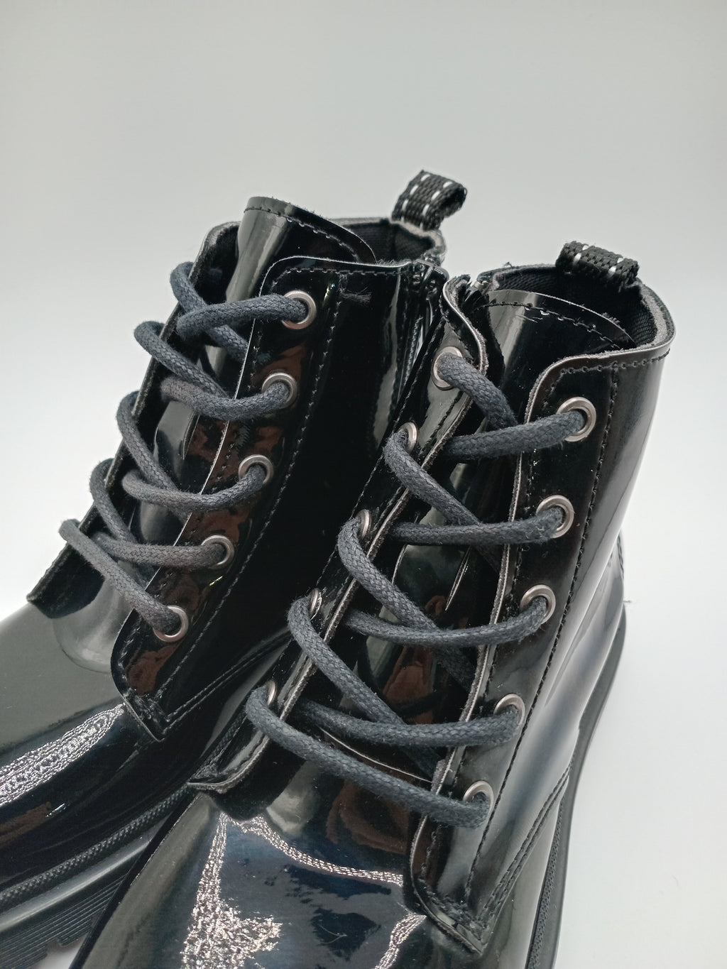 BOTA COTURNO POWER KIDS PRETO ECO PELE LISO ZIPER