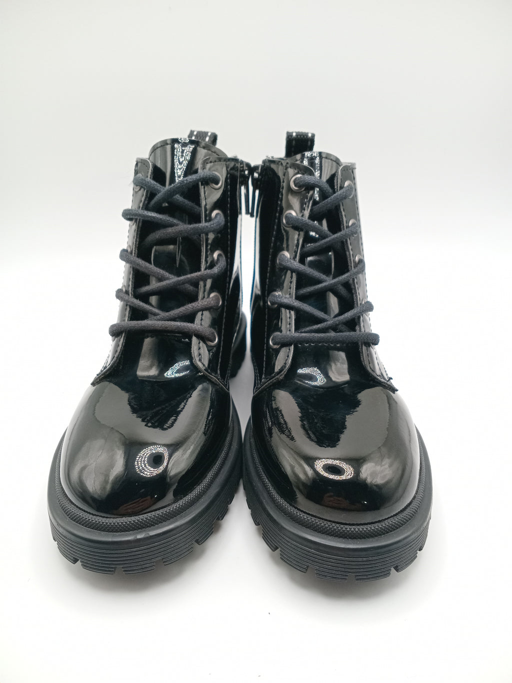 BOTA COTURNO POWER KIDS PRETO ECO PELE LISO ZIPER