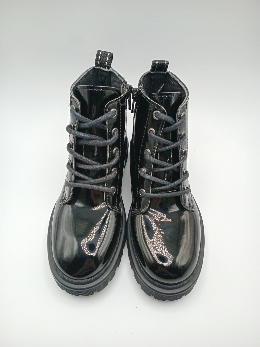 BOTA COTURNO POWER KIDS PRETO ECO PELE LISO ZIPER