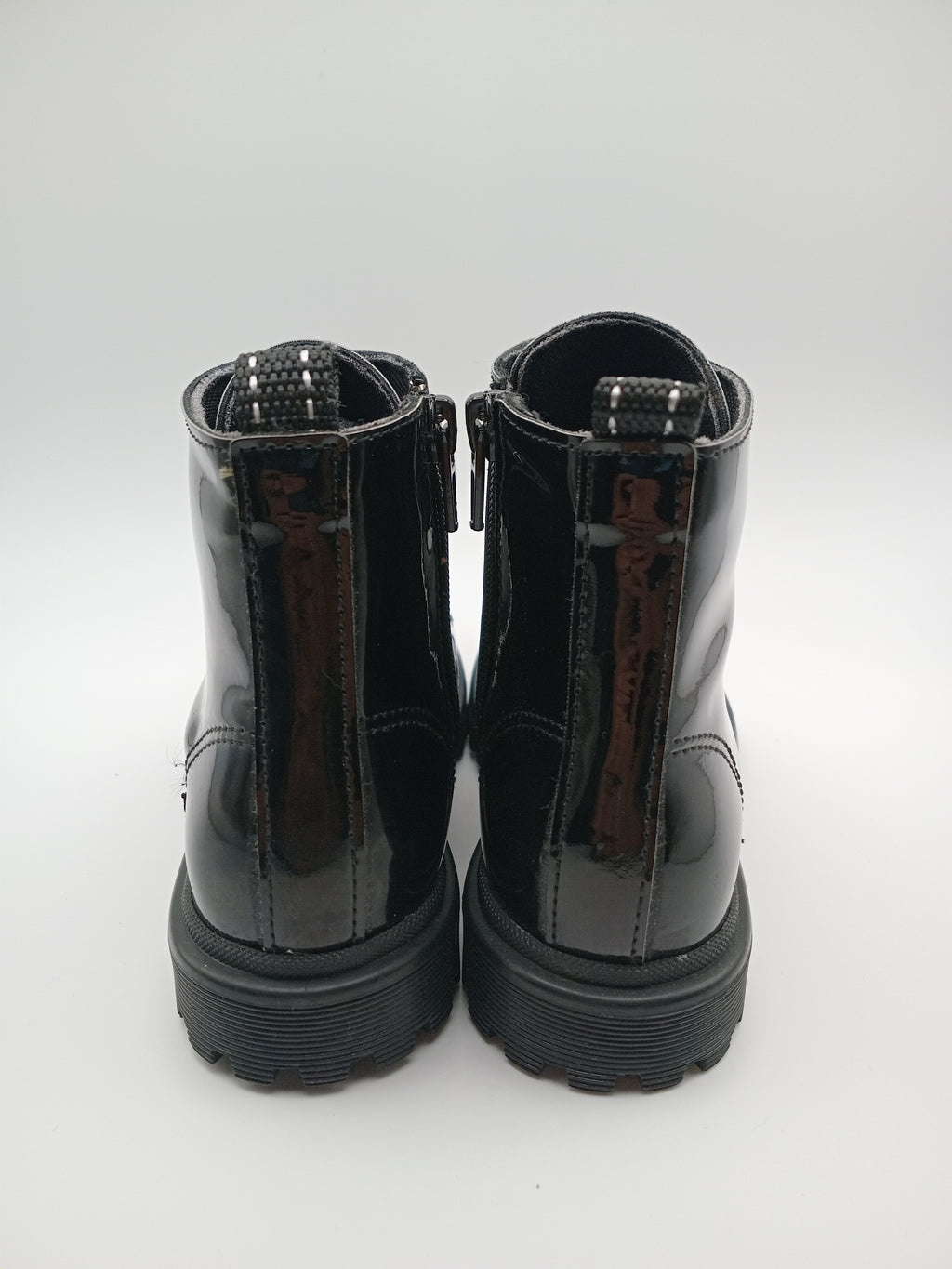 BOTA COTURNO POWER KIDS PRETO ECO PELE LISO ZIPER