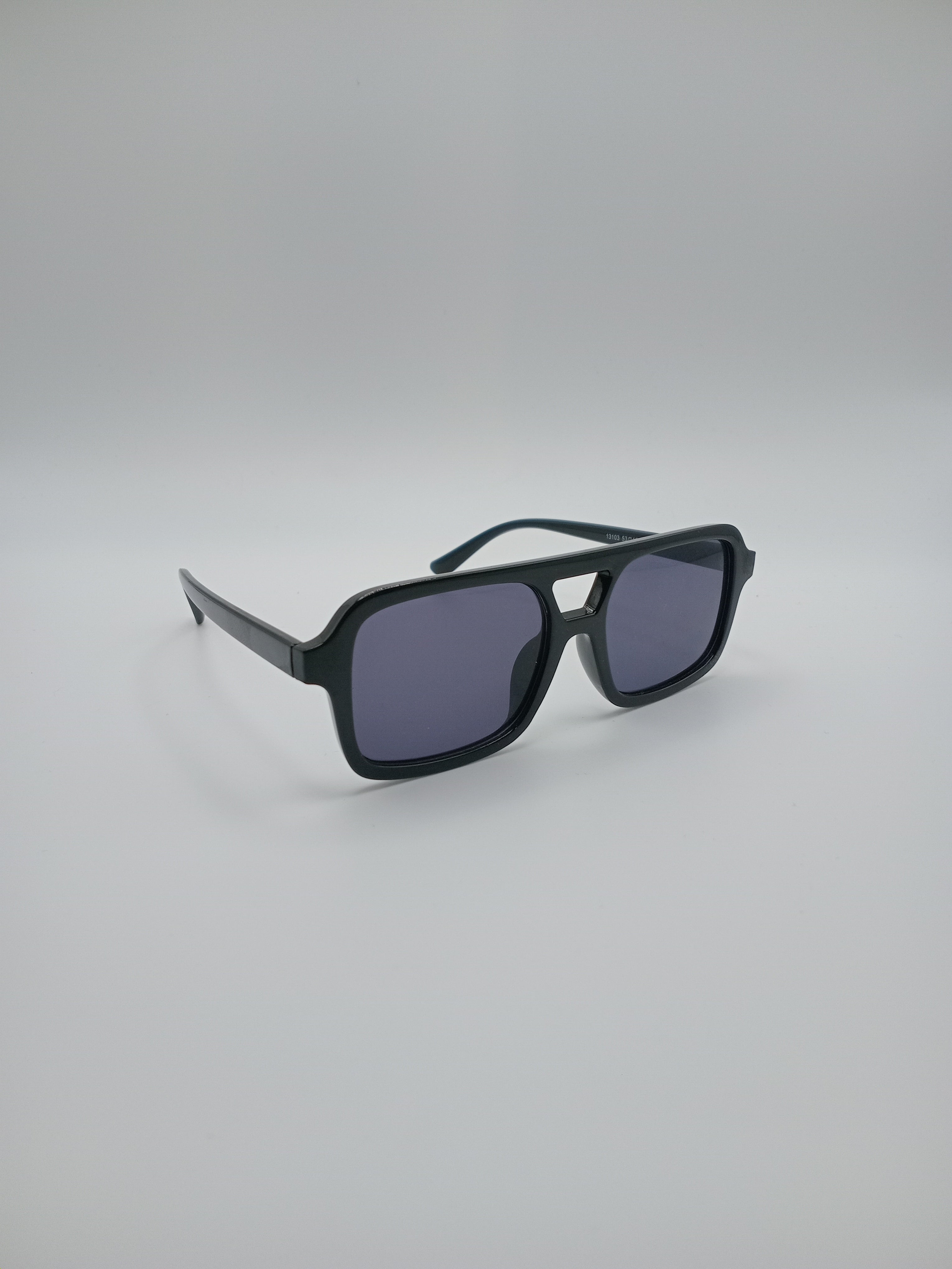 Óculos de Sol Unissexo Pretos Estilo Aviador Quadrado Retro, Design Minimalista Elegante com Lentes Escuras, Acessório de Moda Premium