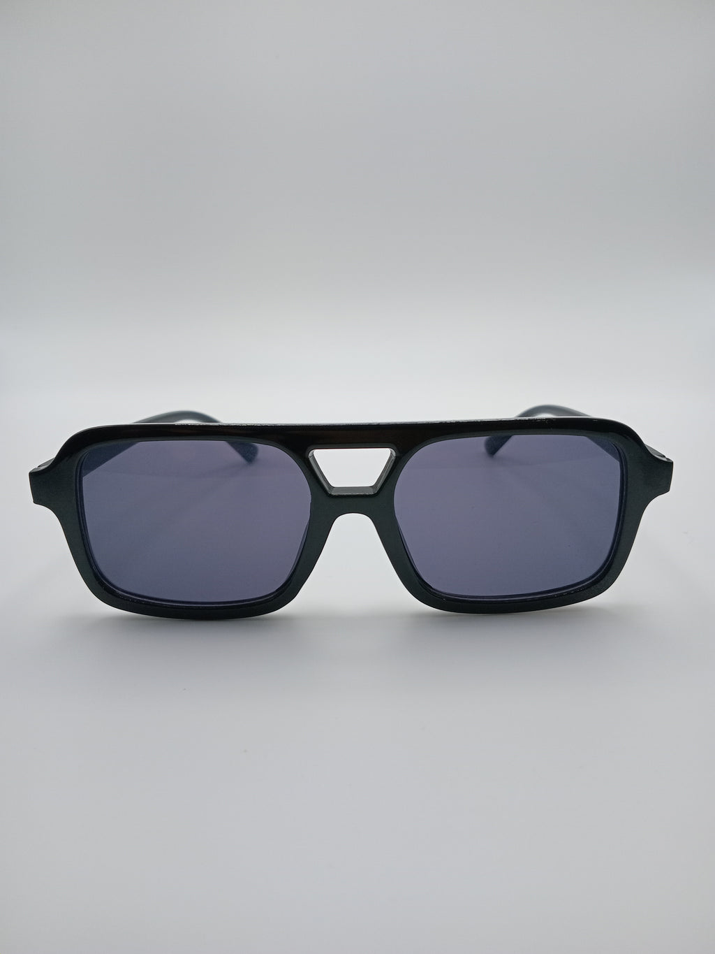 Óculos de Sol Unissexo Pretos Estilo Aviador Quadrado Retro, Design Minimalista Elegante com Lentes Escuras, Acessório de Moda Premium
