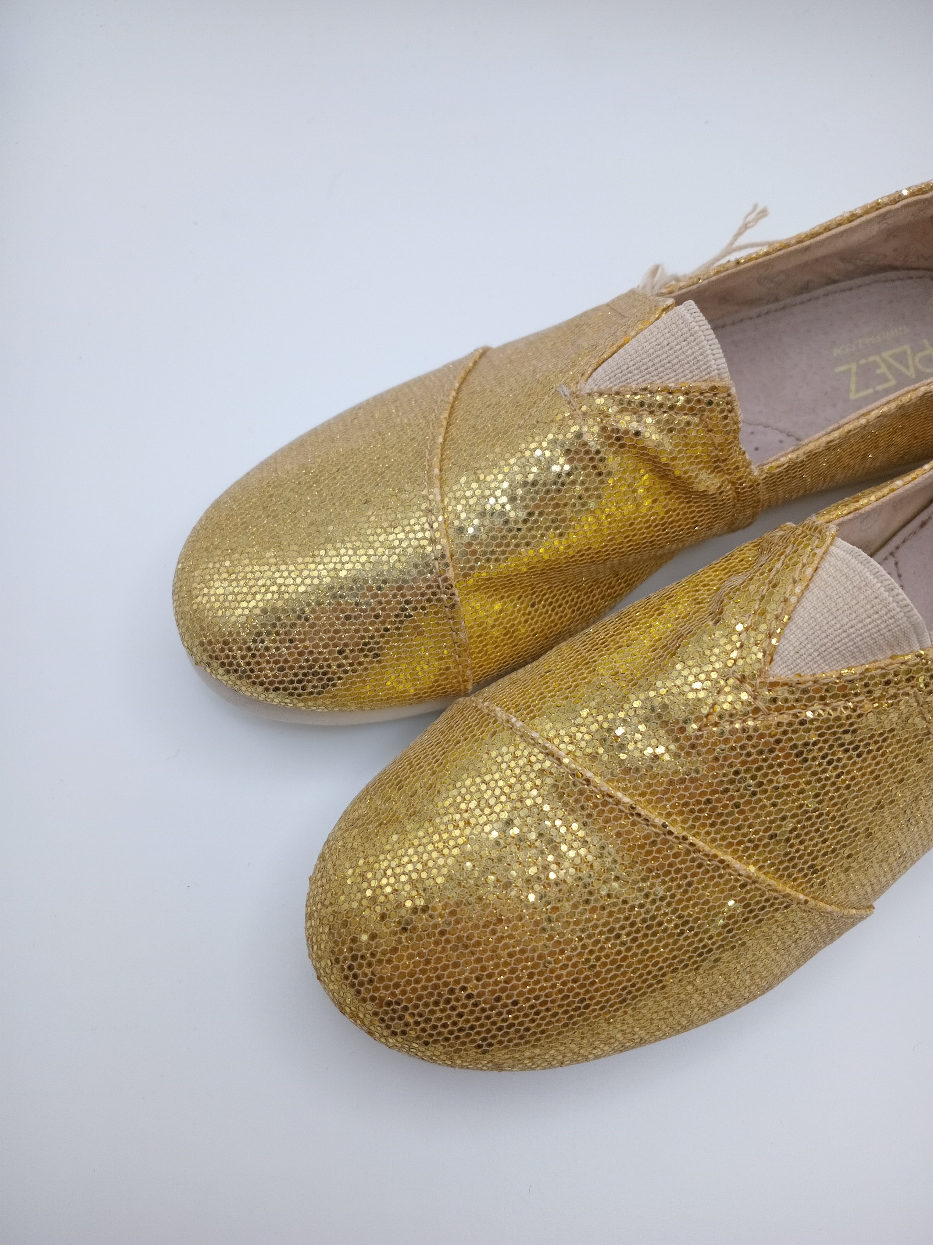 ALPARGATAS PAEZ DOURADO BRILHO ELÁSTICO