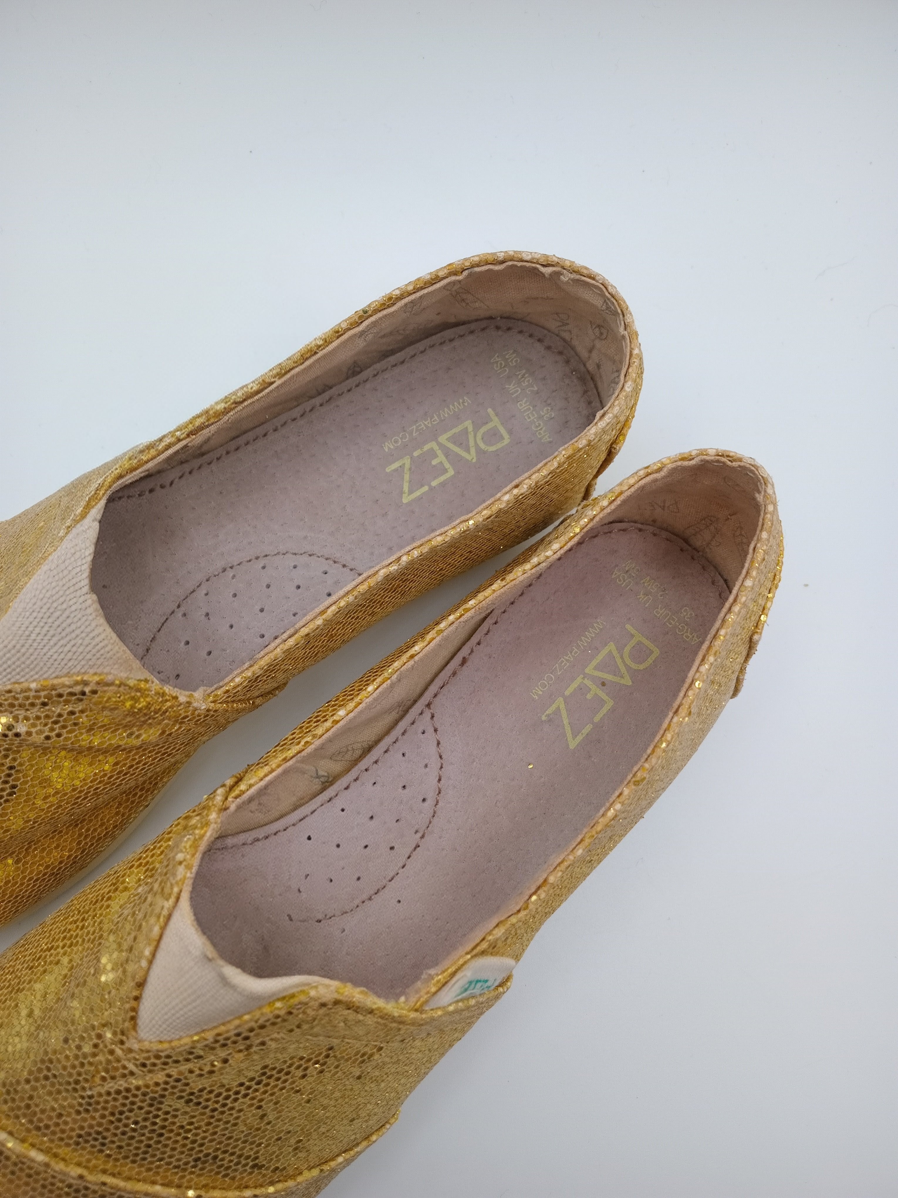 ALPARGATAS PAEZ DOURADO BRILHO ELÁSTICO
