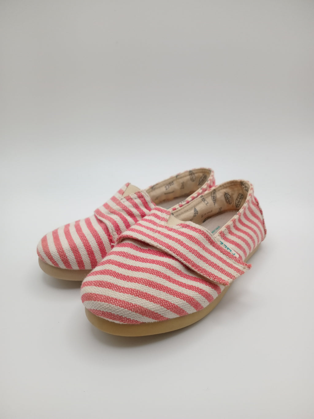 ALPARGATAS PAEZ VERMELHO BRANCO LISTRADO FECHO VELCRO