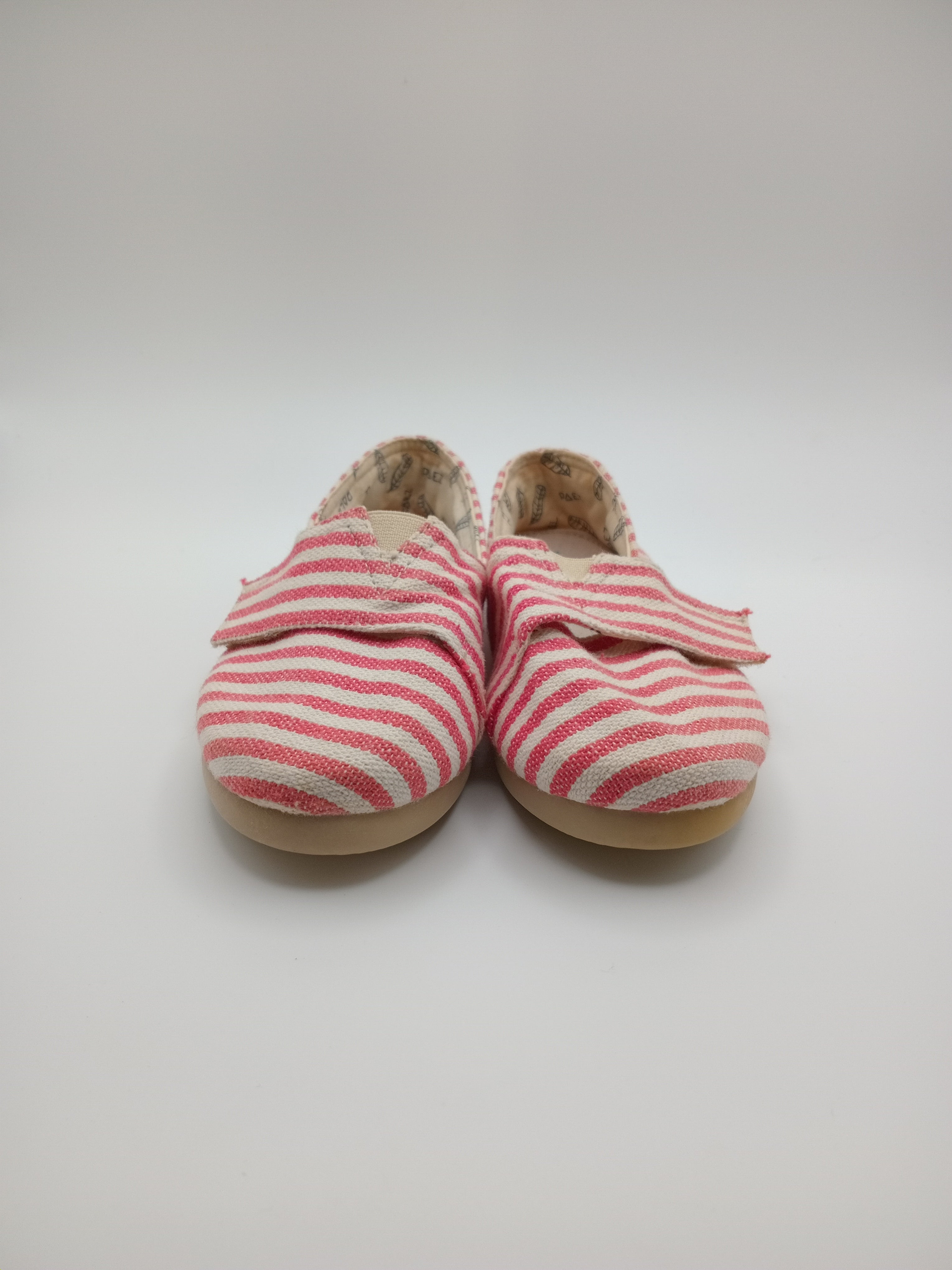 ALPARGATAS PAEZ VERMELHO BRANCO LISTRADO FECHO VELCRO