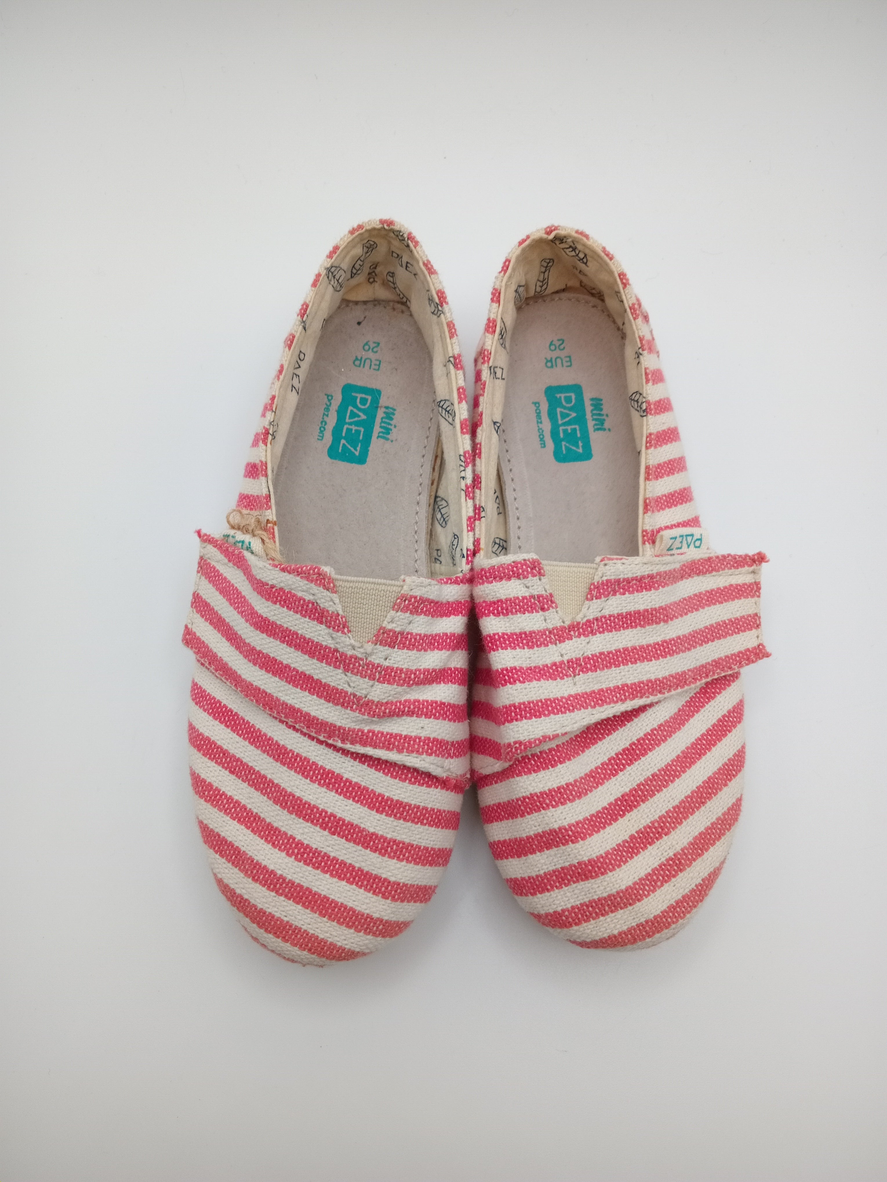 ALPARGATAS PAEZ VERMELHO BRANCO LISTRADO FECHO VELCRO