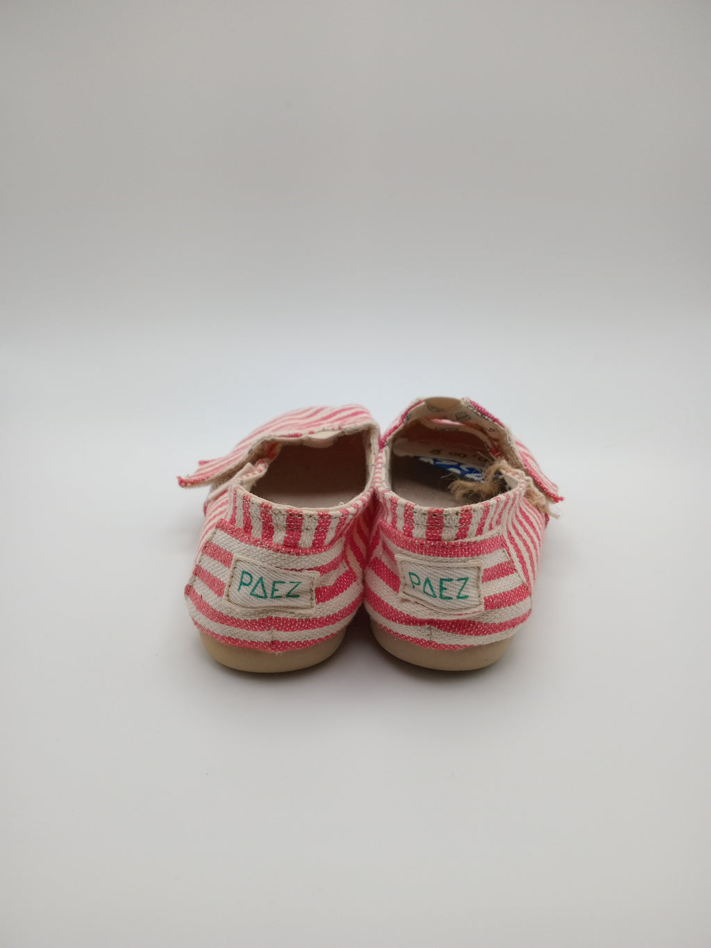 ALPARGATAS PAEZ VERMELHO BRANCO LISTRADO FECHO VELCRO